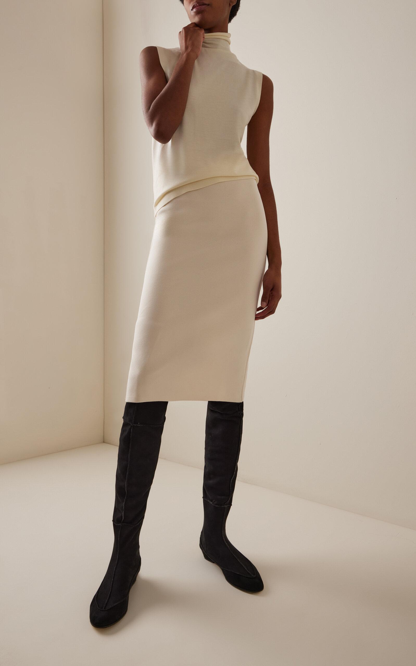The Row Awar Suede Over-The-Knee Boots in Black | Lyst
