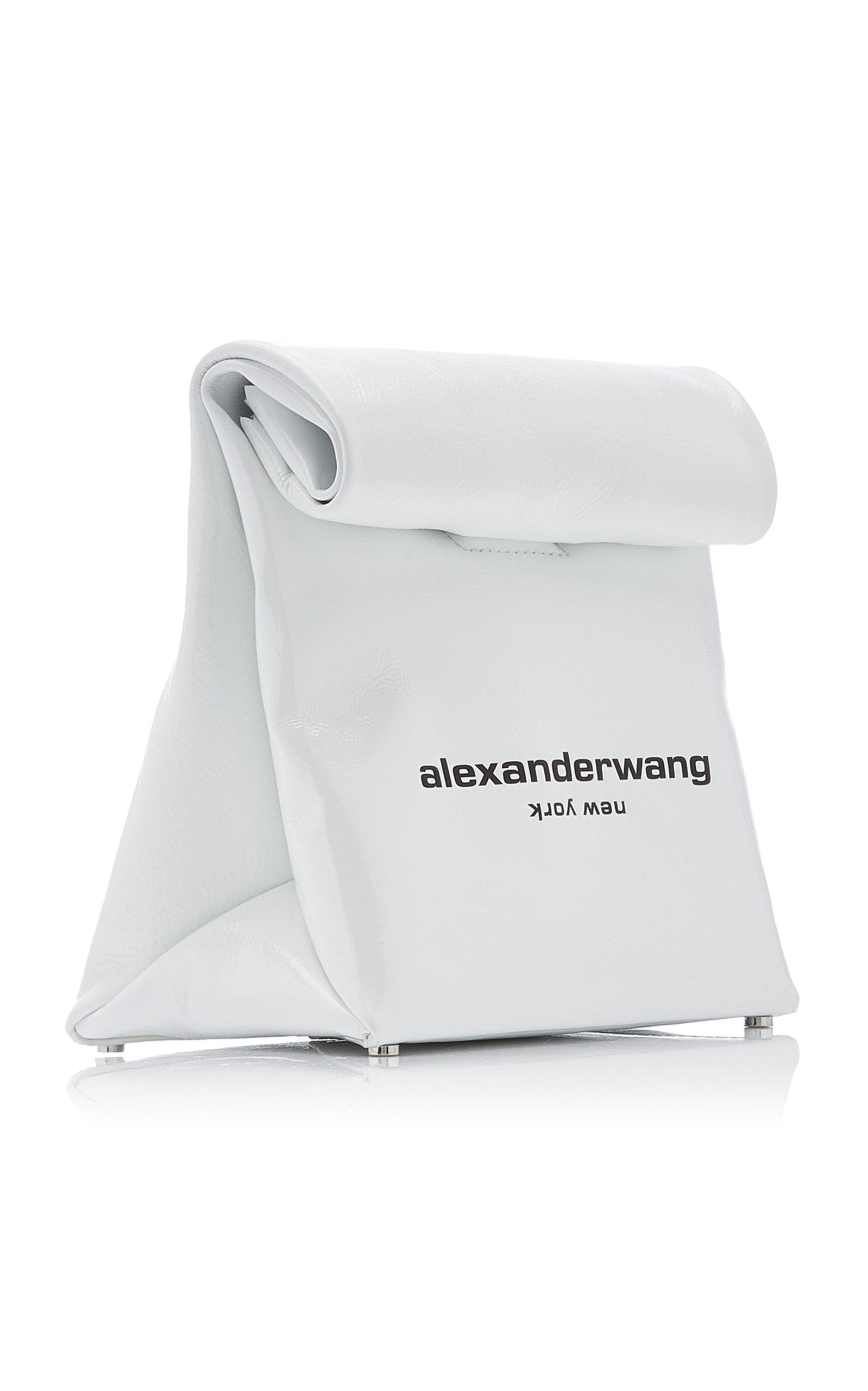 Alexander Wang Lunch Bag Patent Leather Clutch in White