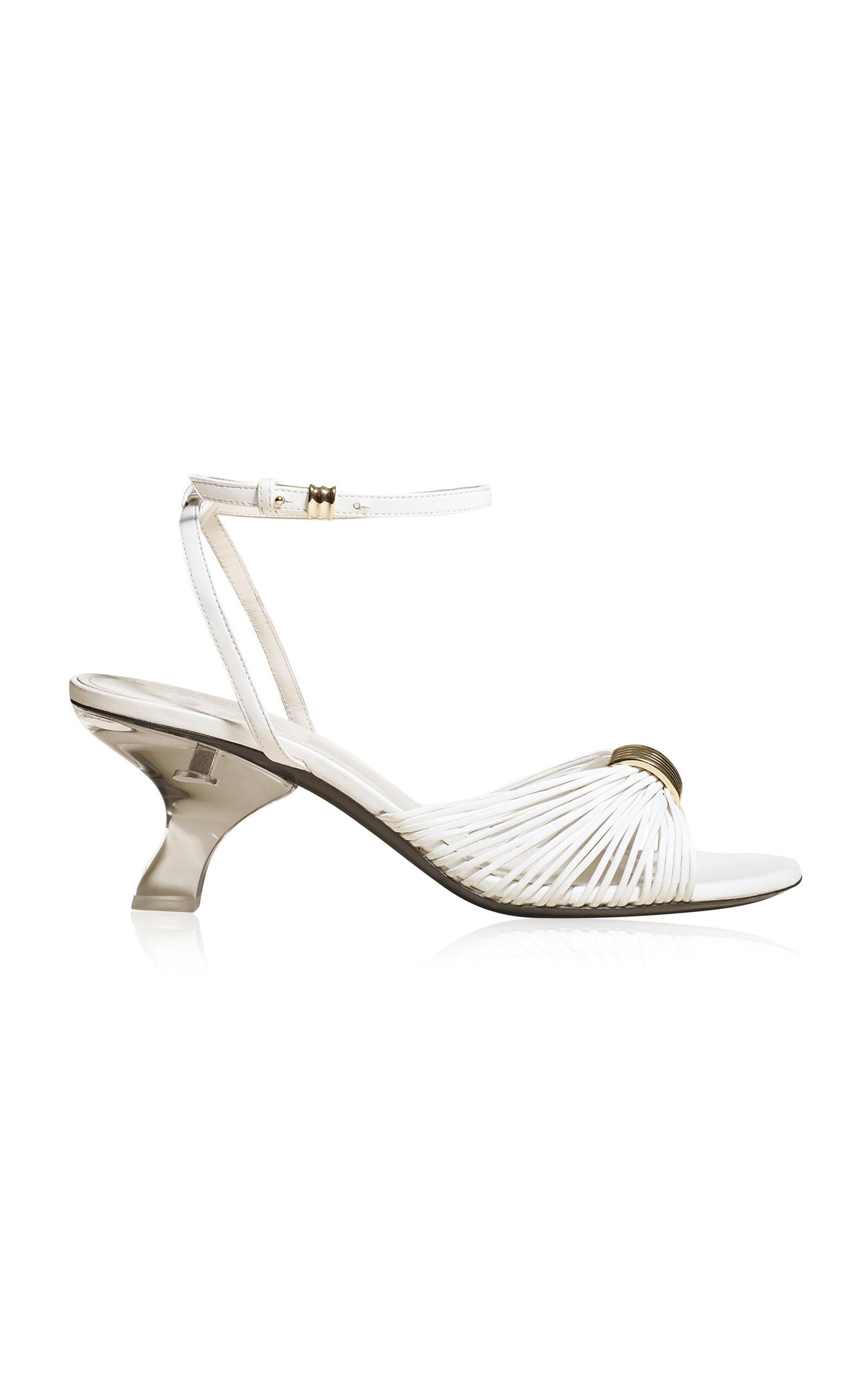 Khaite Amity Leather Sandals in White | Lyst