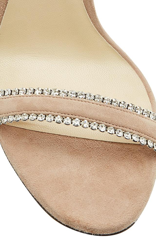 Jimmy Choo Dochas 100 Crystal-embellished Suede Sandals | Lyst