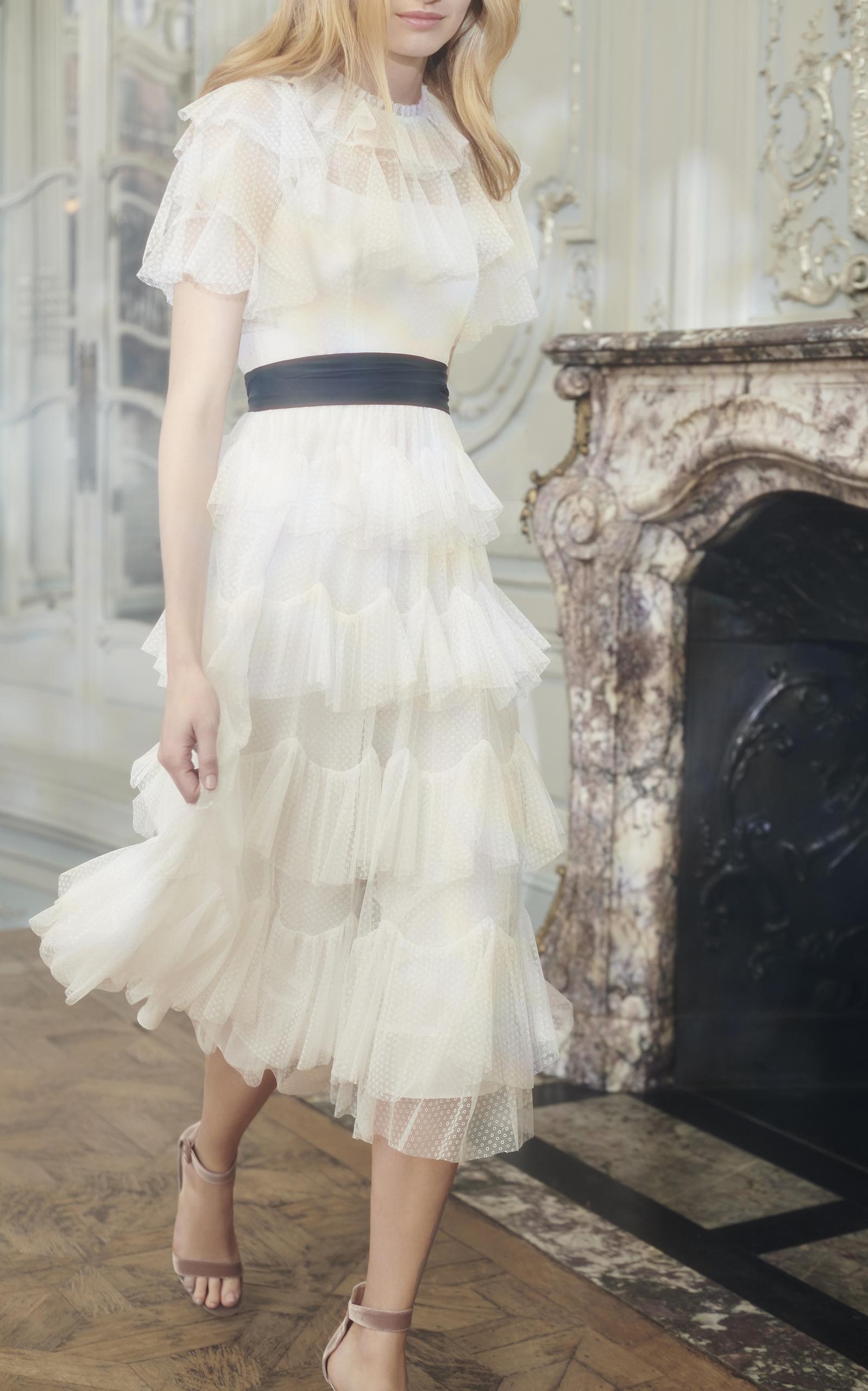 needle & thread scallop tulle midi dress