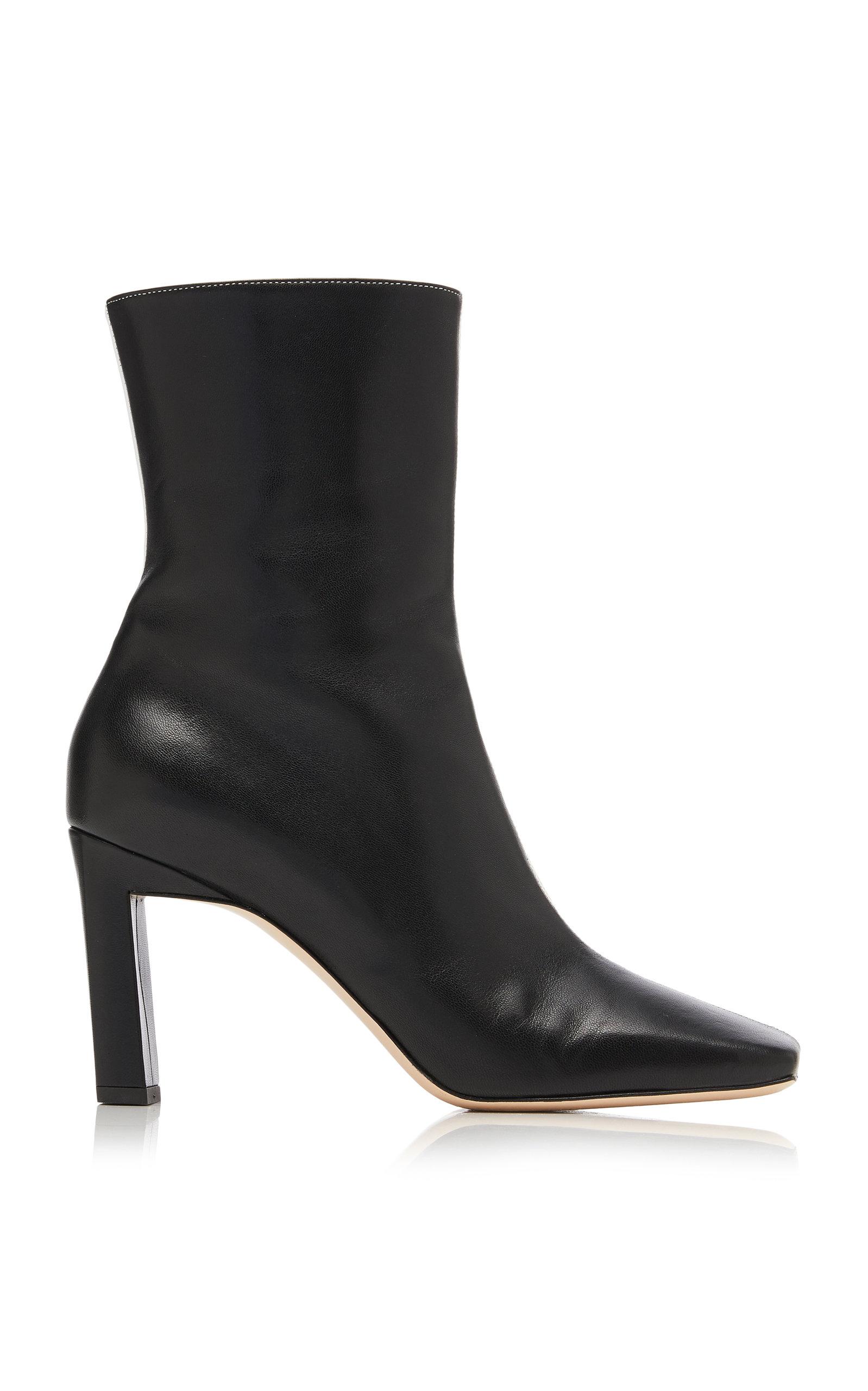 Wandler Isa Two-tone Leather Ankle Boots in Black/White (Black) - Lyst