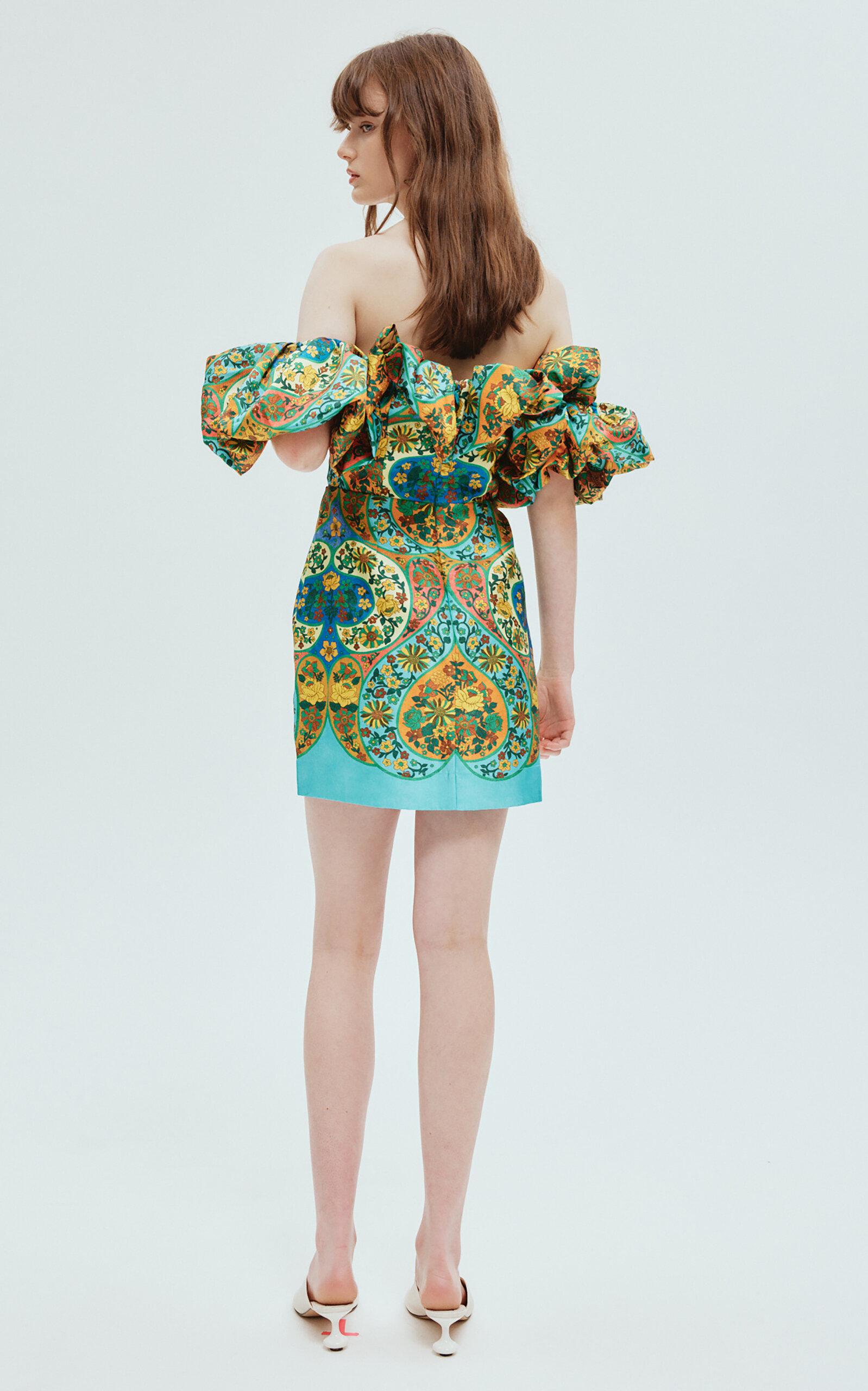 ALMAIS Sofie Off-Shoulder Frill Taffeta Mini Dress in Green | Lyst ALMAIS Sofie Off-Shoulder Frill Taffeta Mini Dress in Green | Lyst