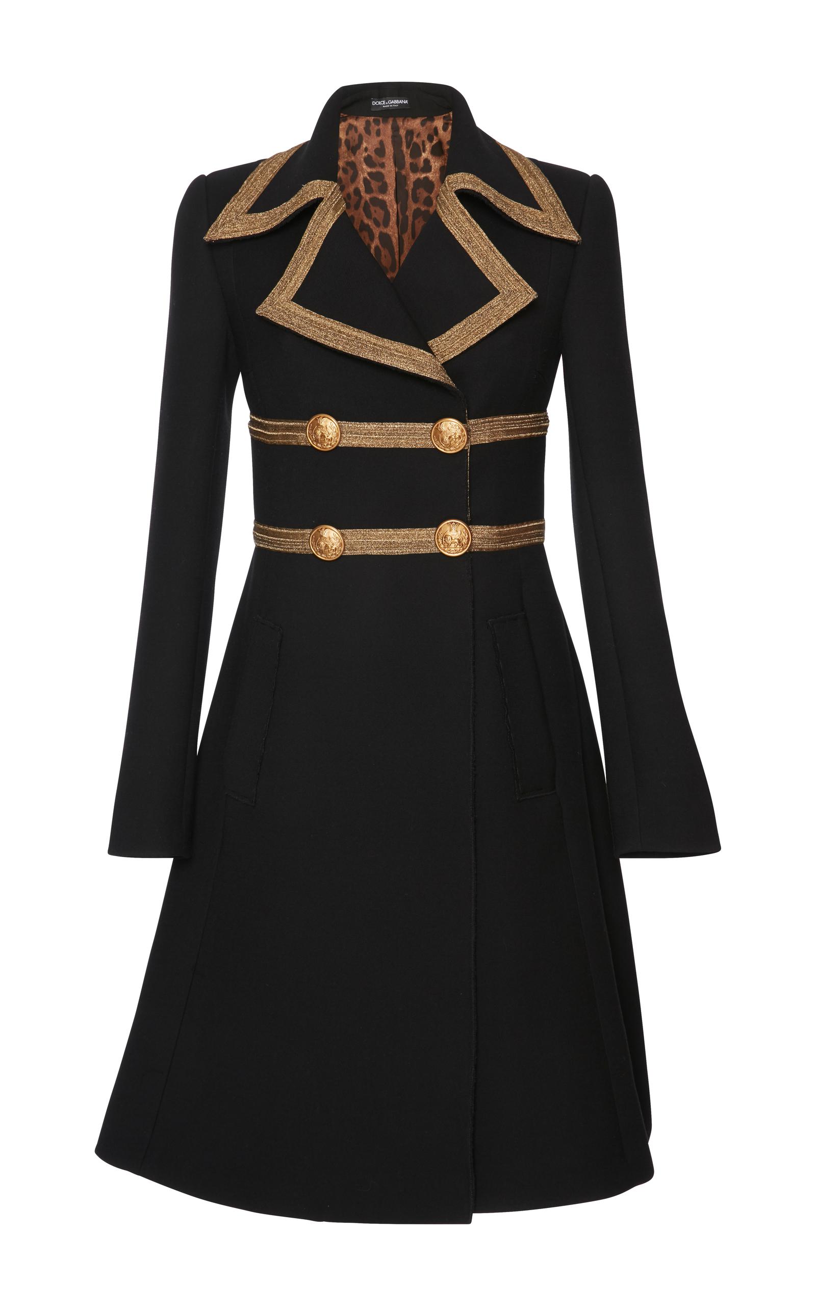 Dolce & Gabbana Wool Military Coat in Black - Lyst