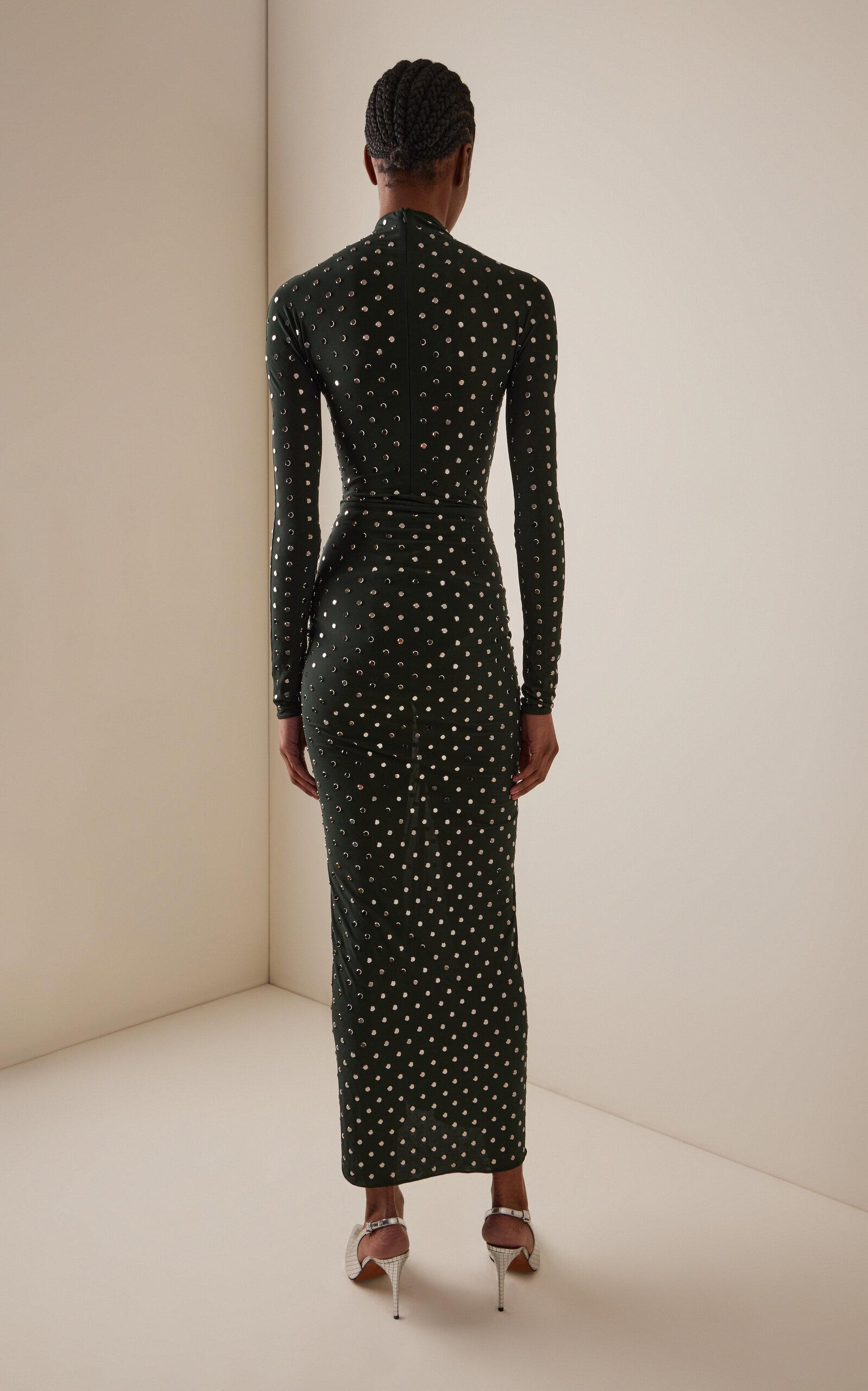 Alaa Ruched Crystal Jersey Maxi Dress in Green | Lyst Alaa Ruched Crystal Jersey Maxi Dress in Green | Lyst
