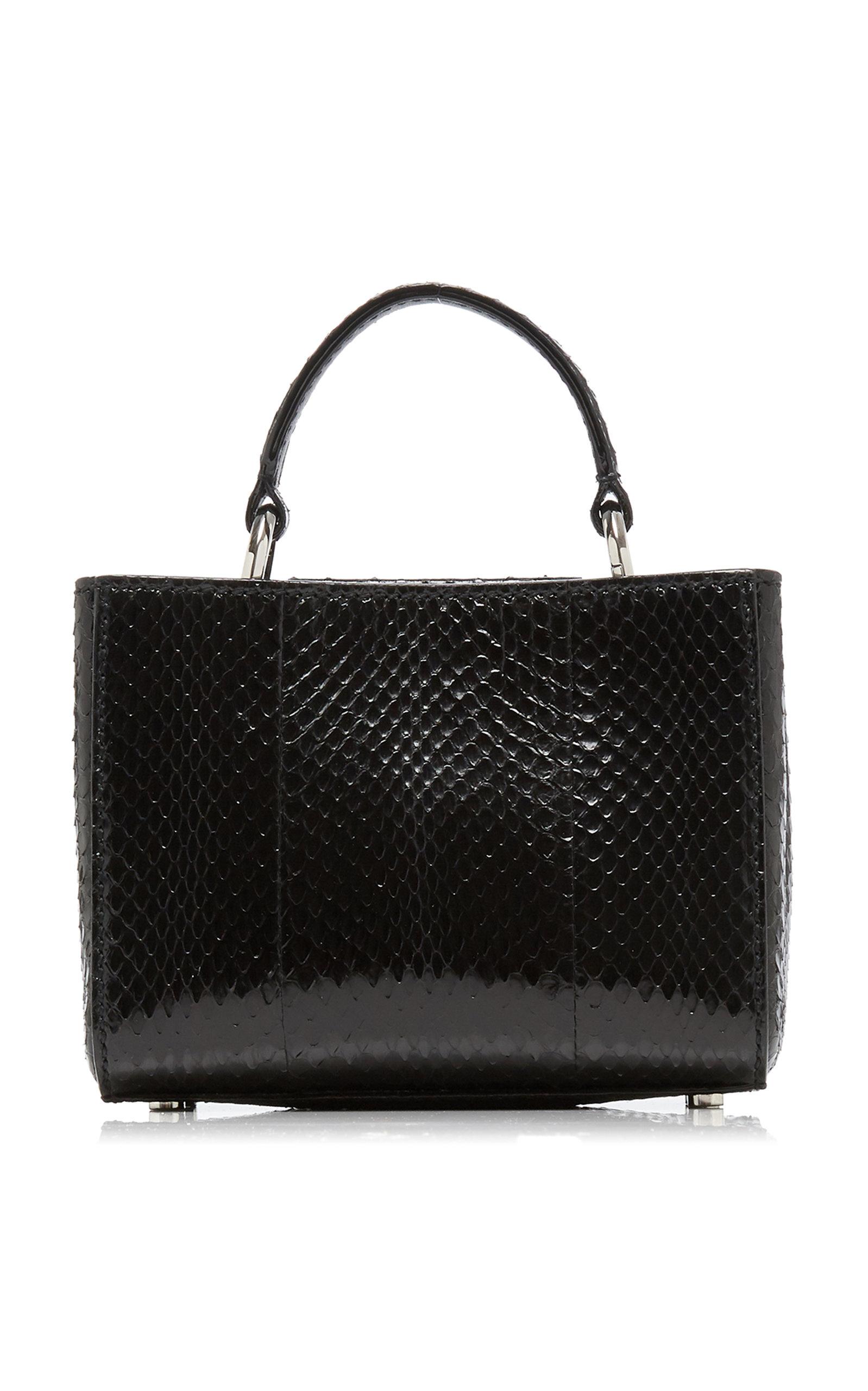 Jimmy Choo Varenne Mini Snakeskin Top Handle Bag in Black | Lyst Jimmy Choo Varenne Mini Snakeskin Top Handle Bag in Black | Lyst