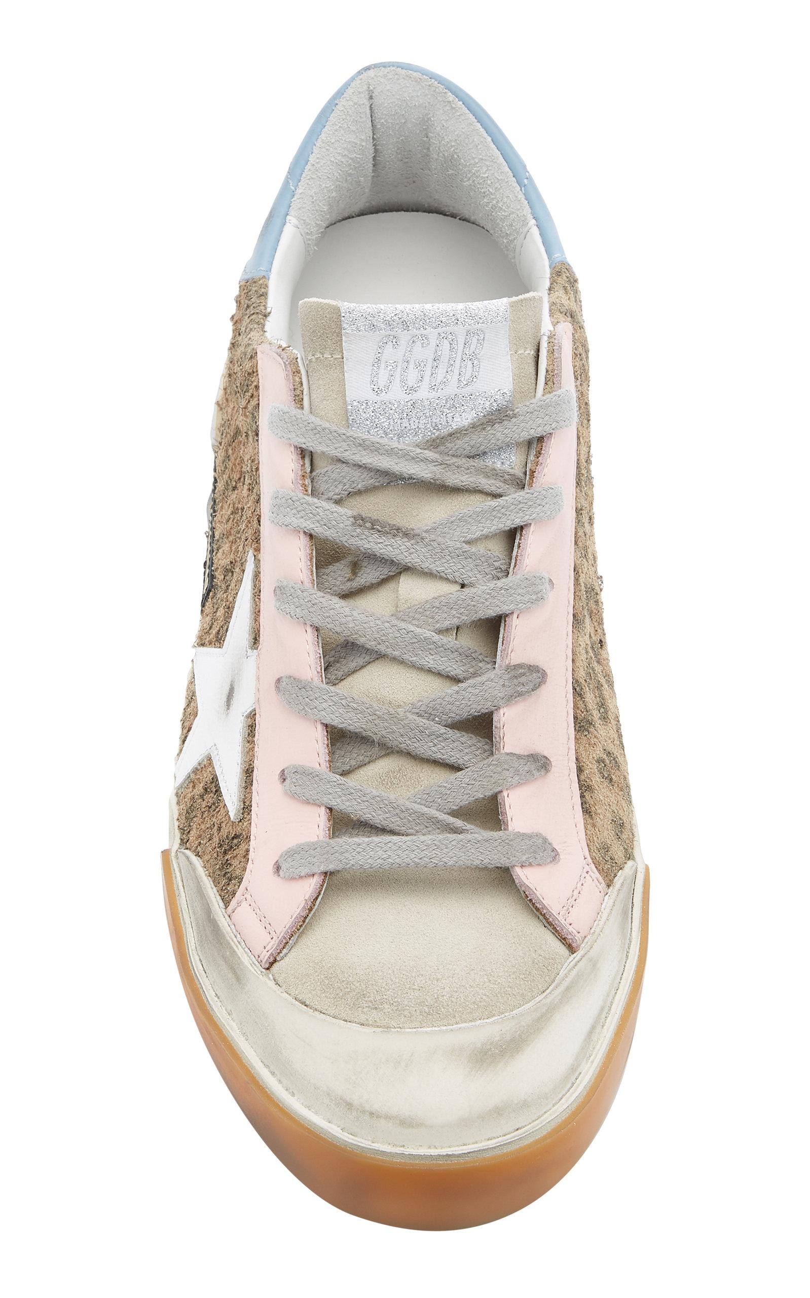 Golden Goose Super-star Penstar Leopard-print Suede And Leather Sneakers in  Brown | Lyst