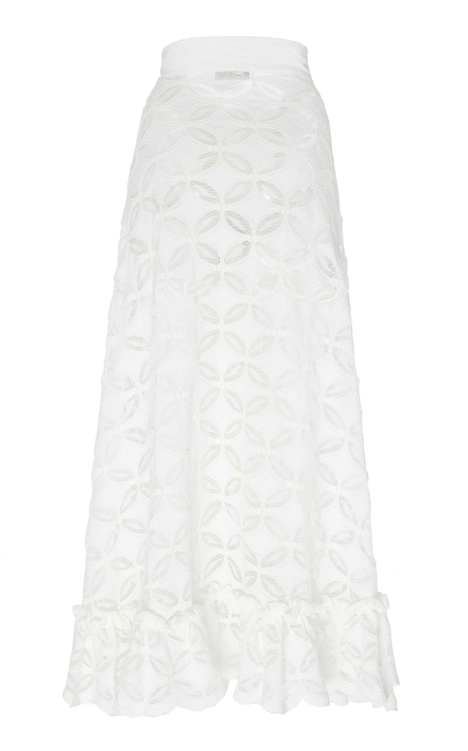 ★E.B.M★ Lace Wrap Skirt EMP5ATP010 Long Lace Wrap Skirt 2025 | solajoiers.com