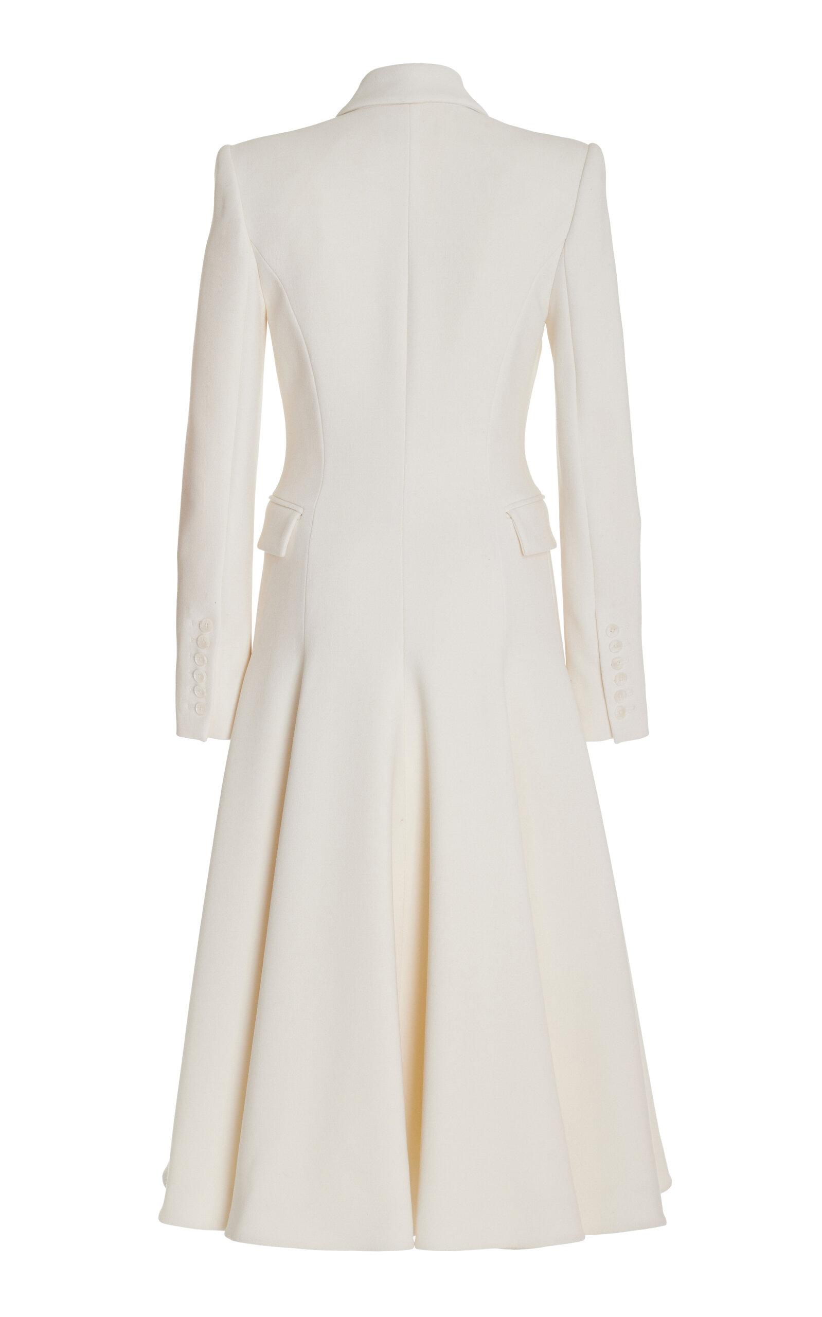 Sergio Hudson Double-breasted Wool Midi Coat Dress in White | Lyst UK