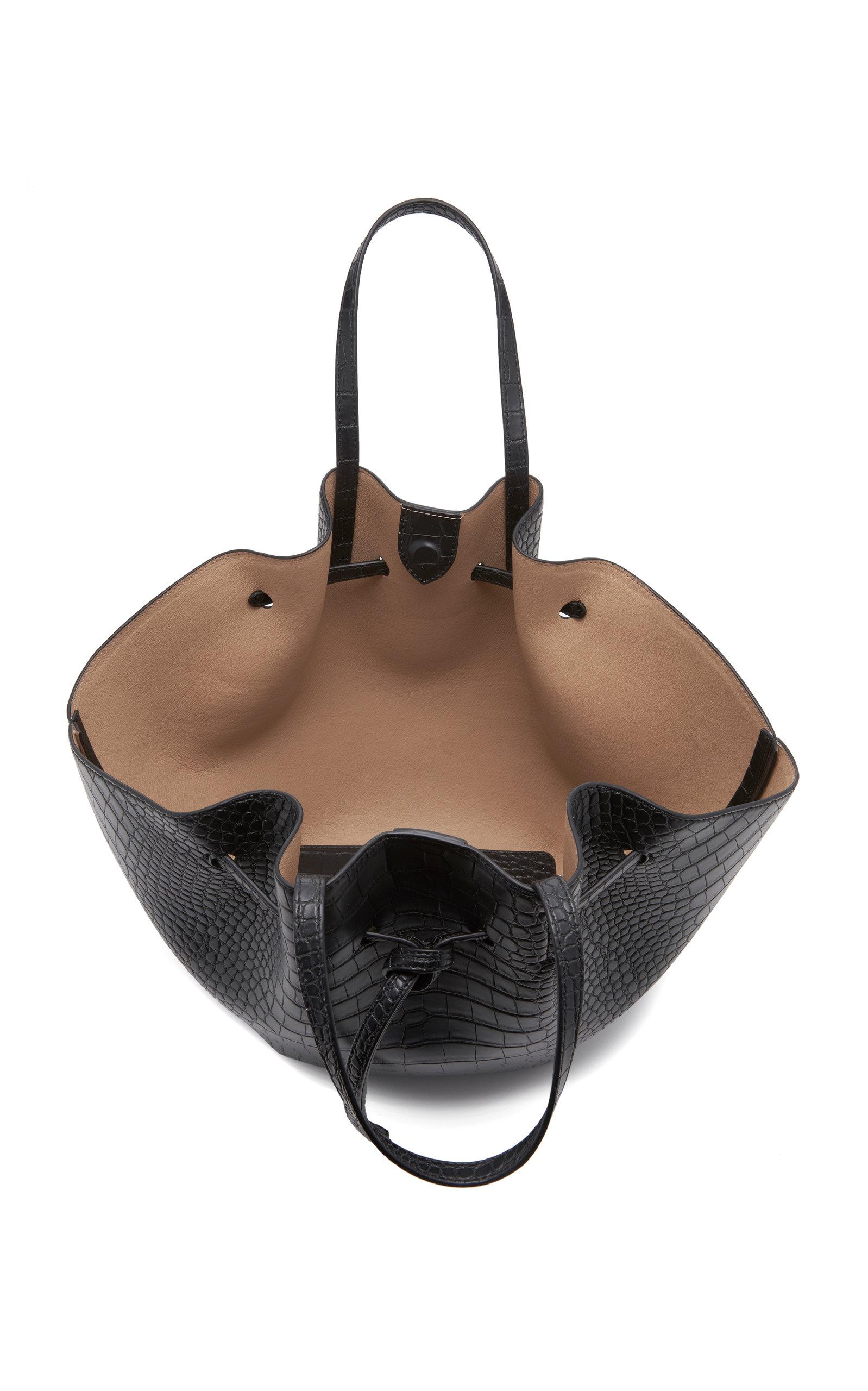 Nanushka Large Lynne Crocembossed Convertible Vegan Leather Bag in