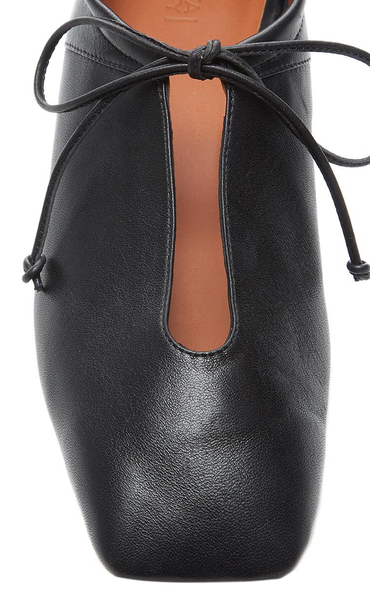 Rosetta Getty Lace Up Flat in Black | Lyst