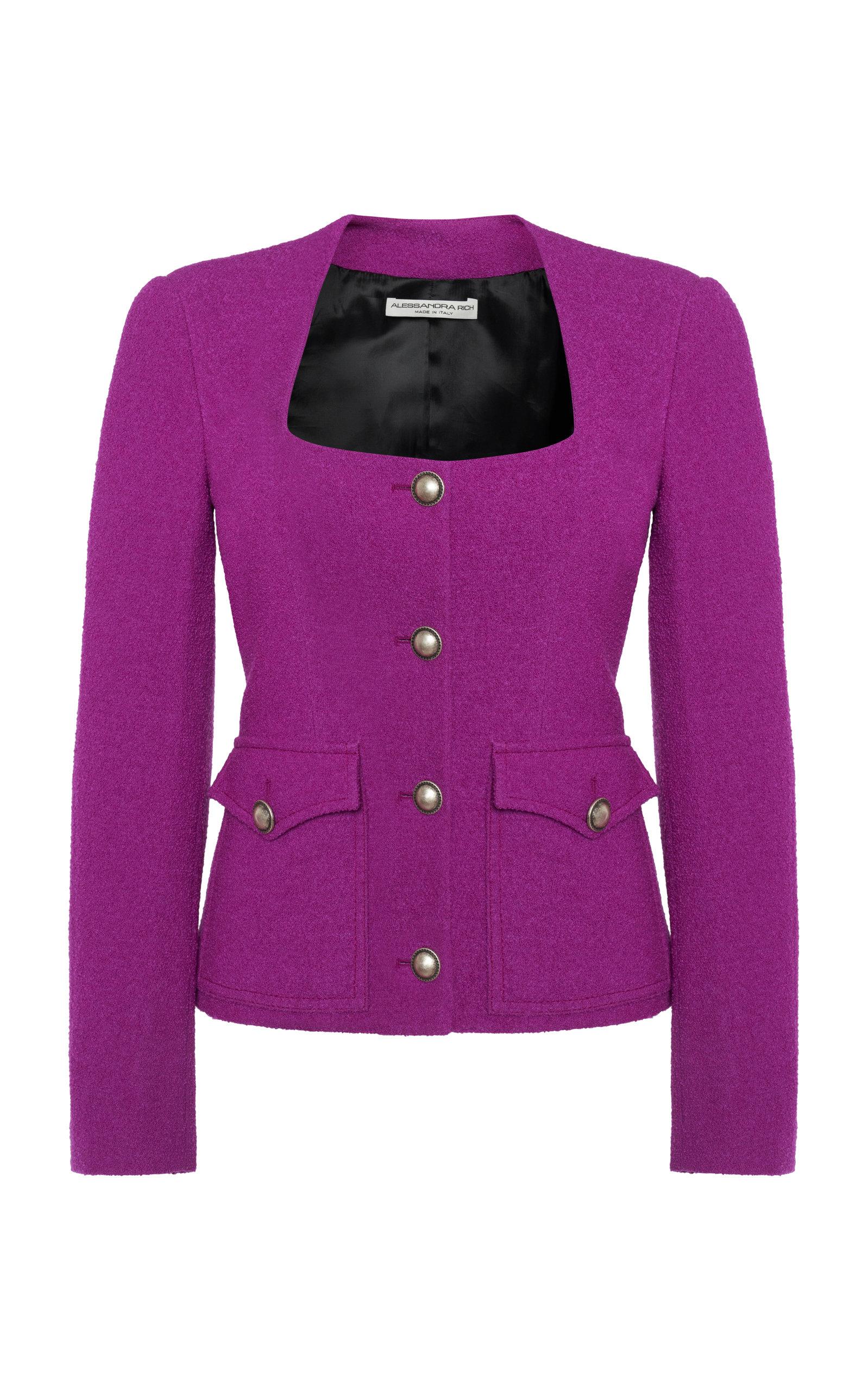 pink tweed boucle jacket