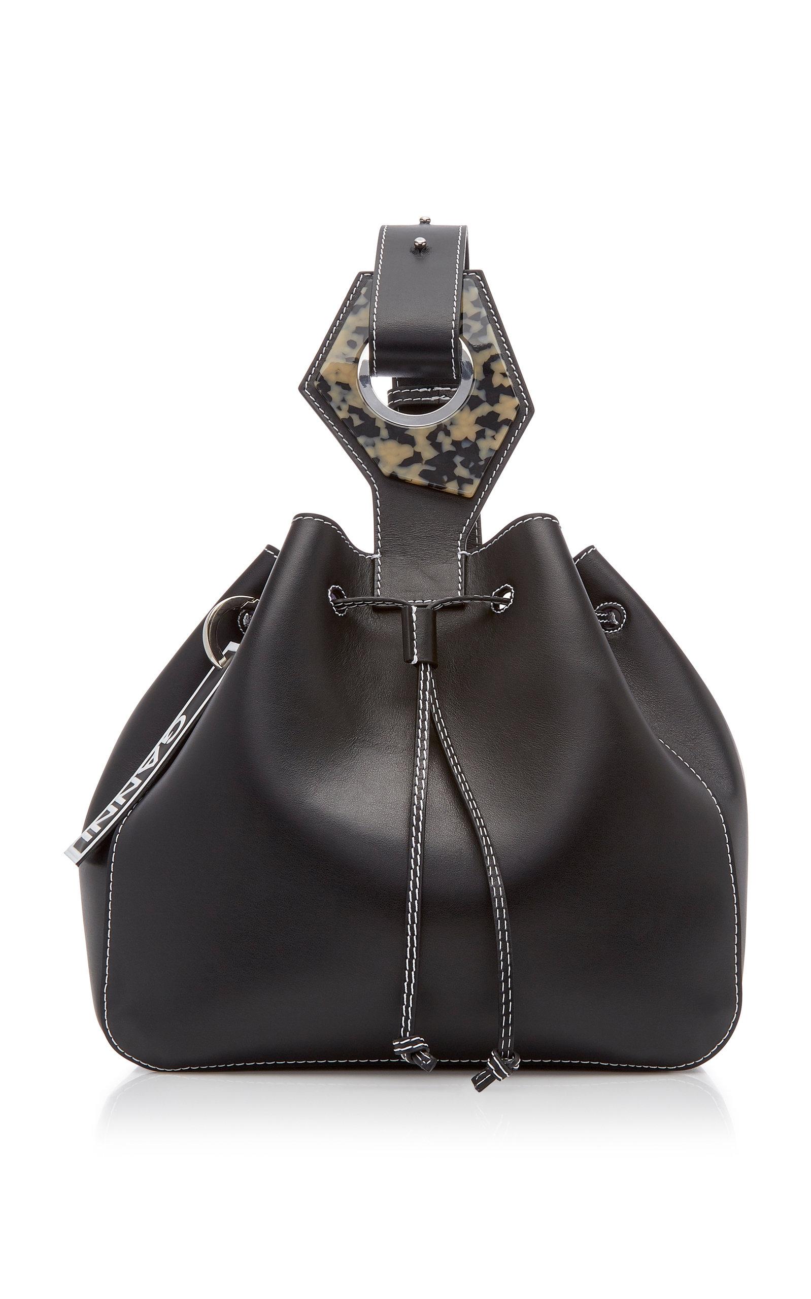 mini leather drawstring backpack