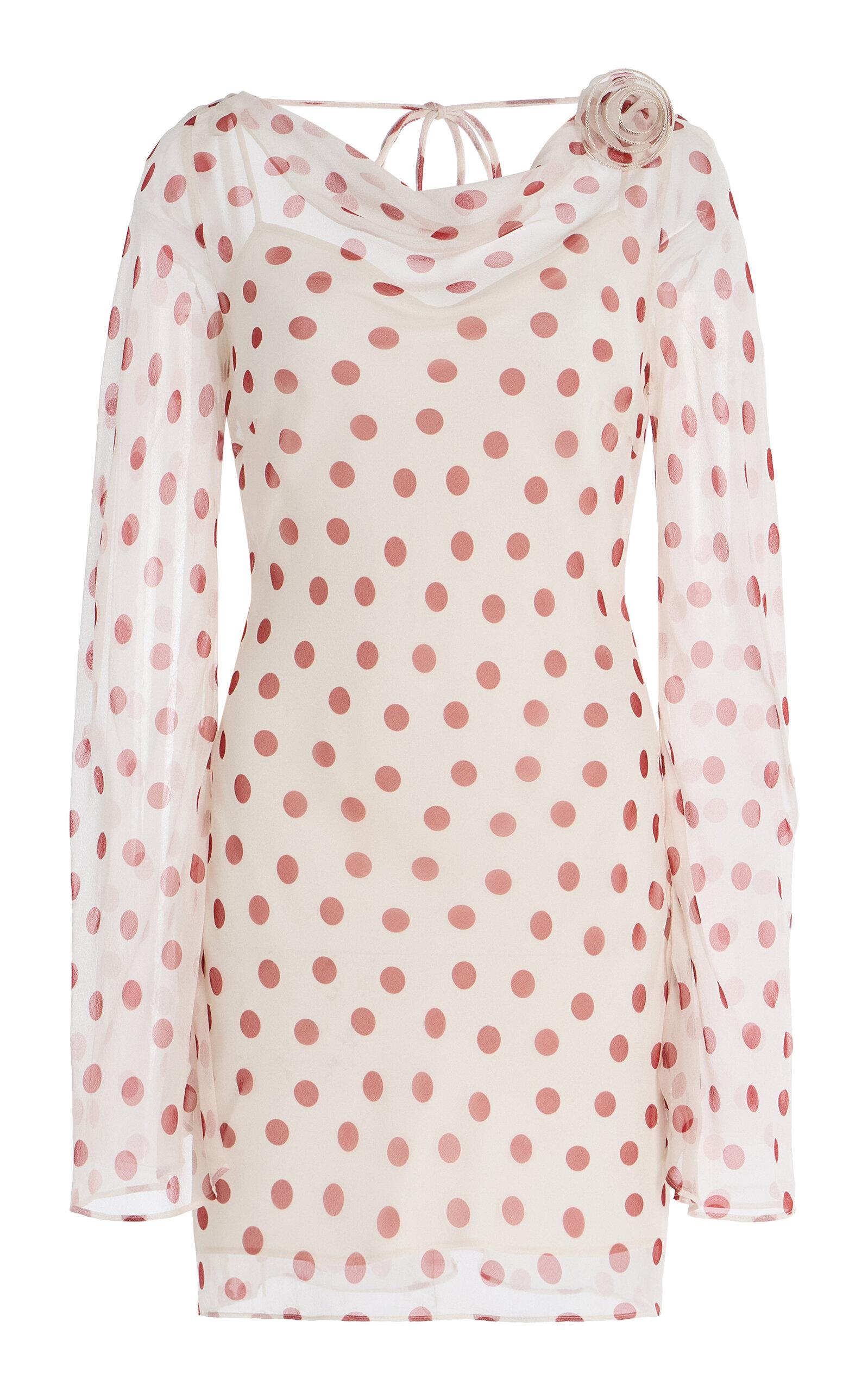 de la vali garcia polka-dot silk-chiffon mini dress Buy De La Vali Red Gracia Mini Dress in Silk Chiffon For Women Online