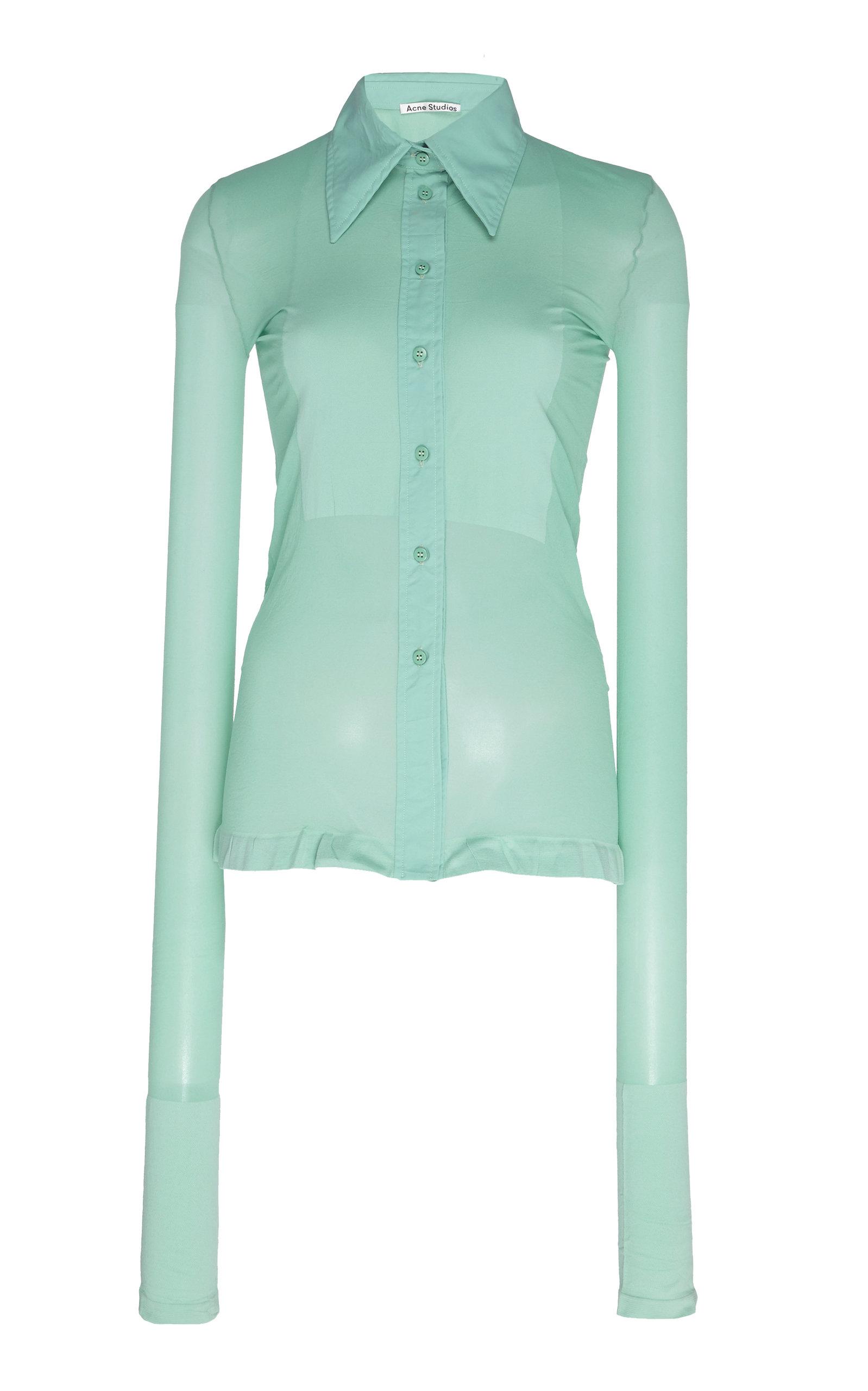 Acne Studios Synthetic Estefani Collared Shirt In Green Lyst
