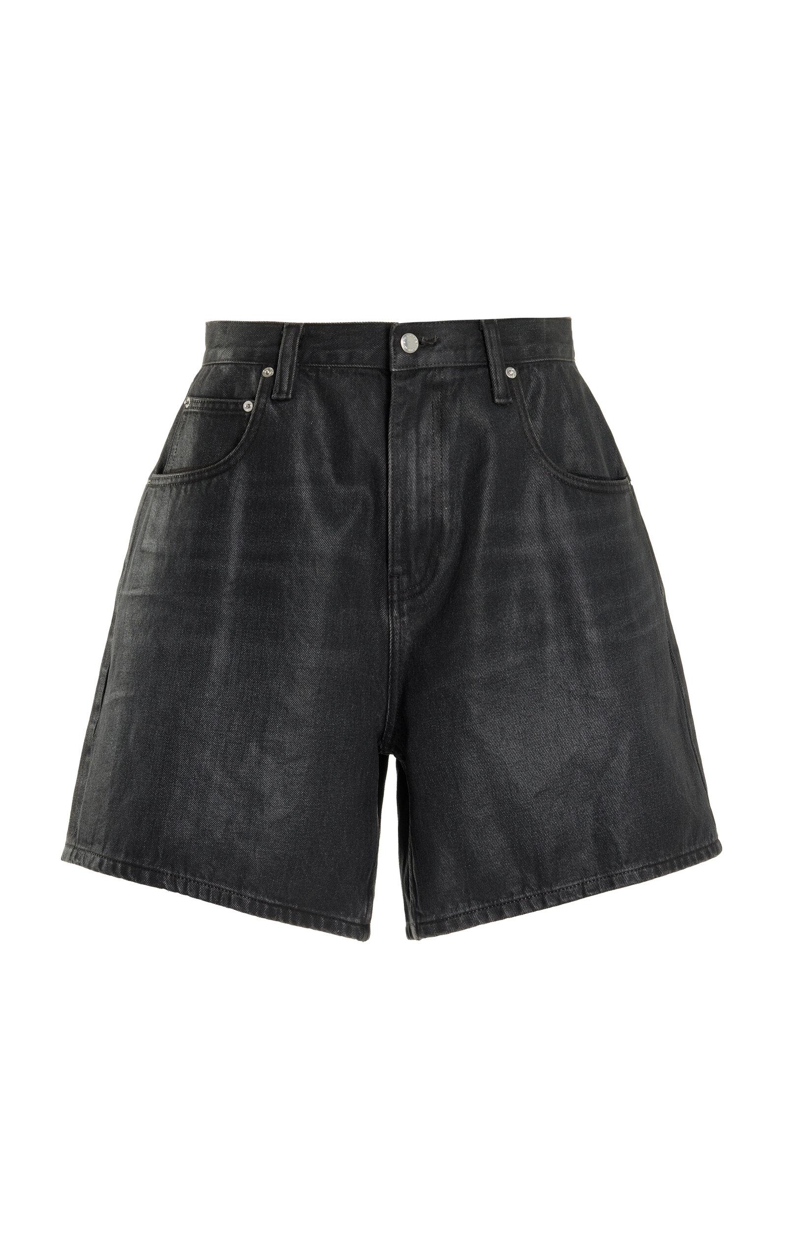 Alexander Wang Oversized Coated Denim Mini Shorts in Grey Lyst Canada