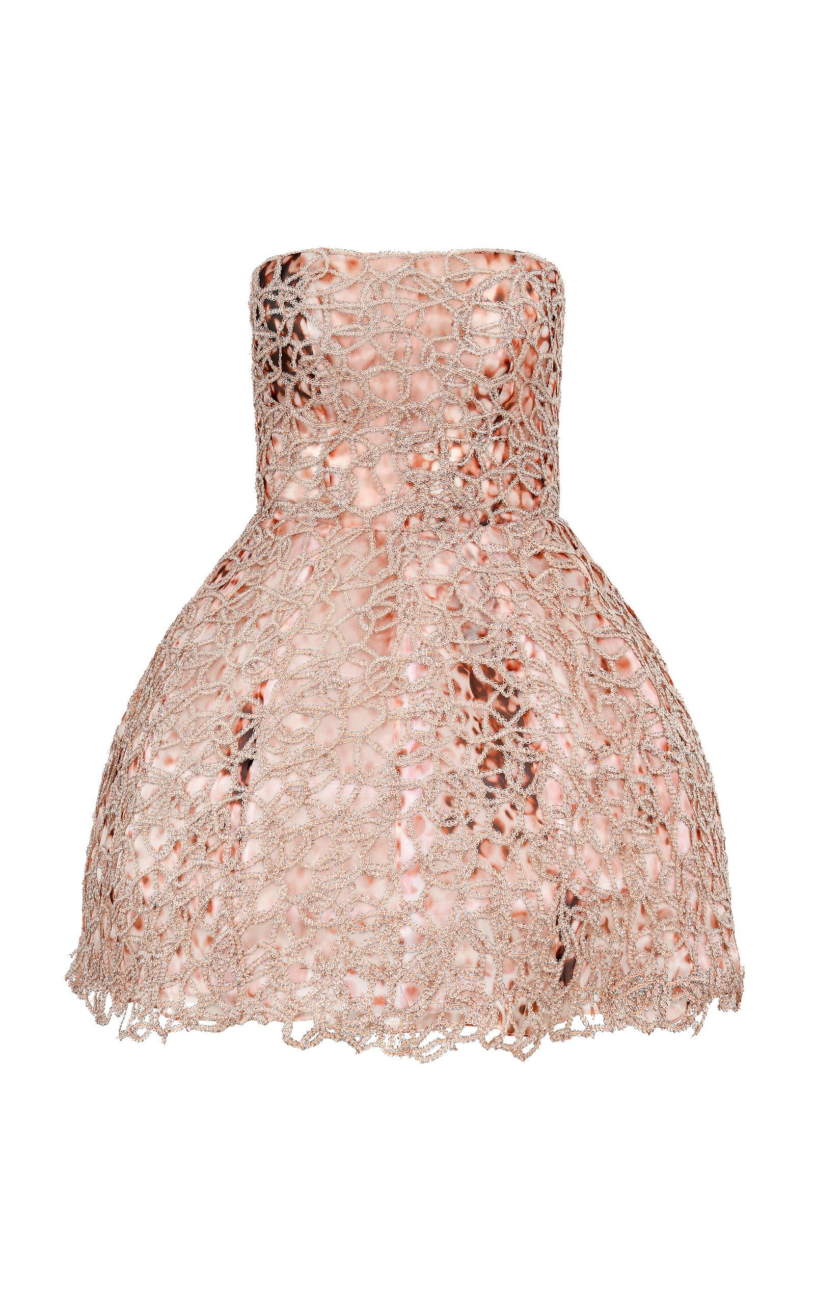 slim fit dress slacks Sassy Shortcake The Flirty Foil Rose Gold Dress main image 1
