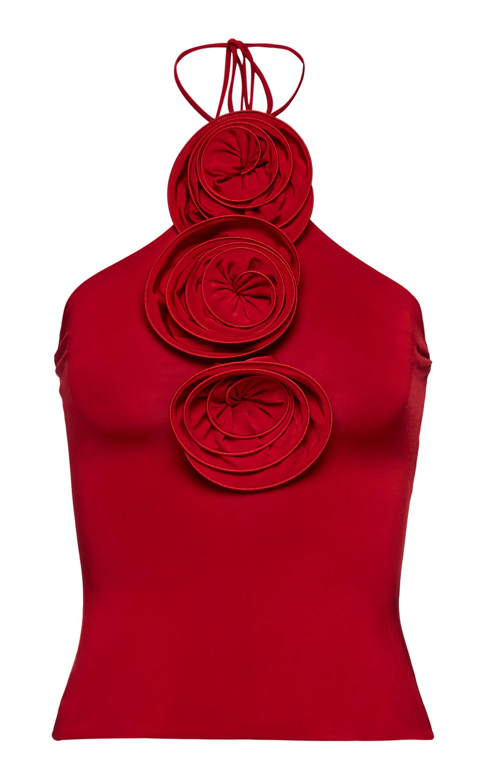 Magda Butrym Floral-detailed Blouse in Red | Lyst
