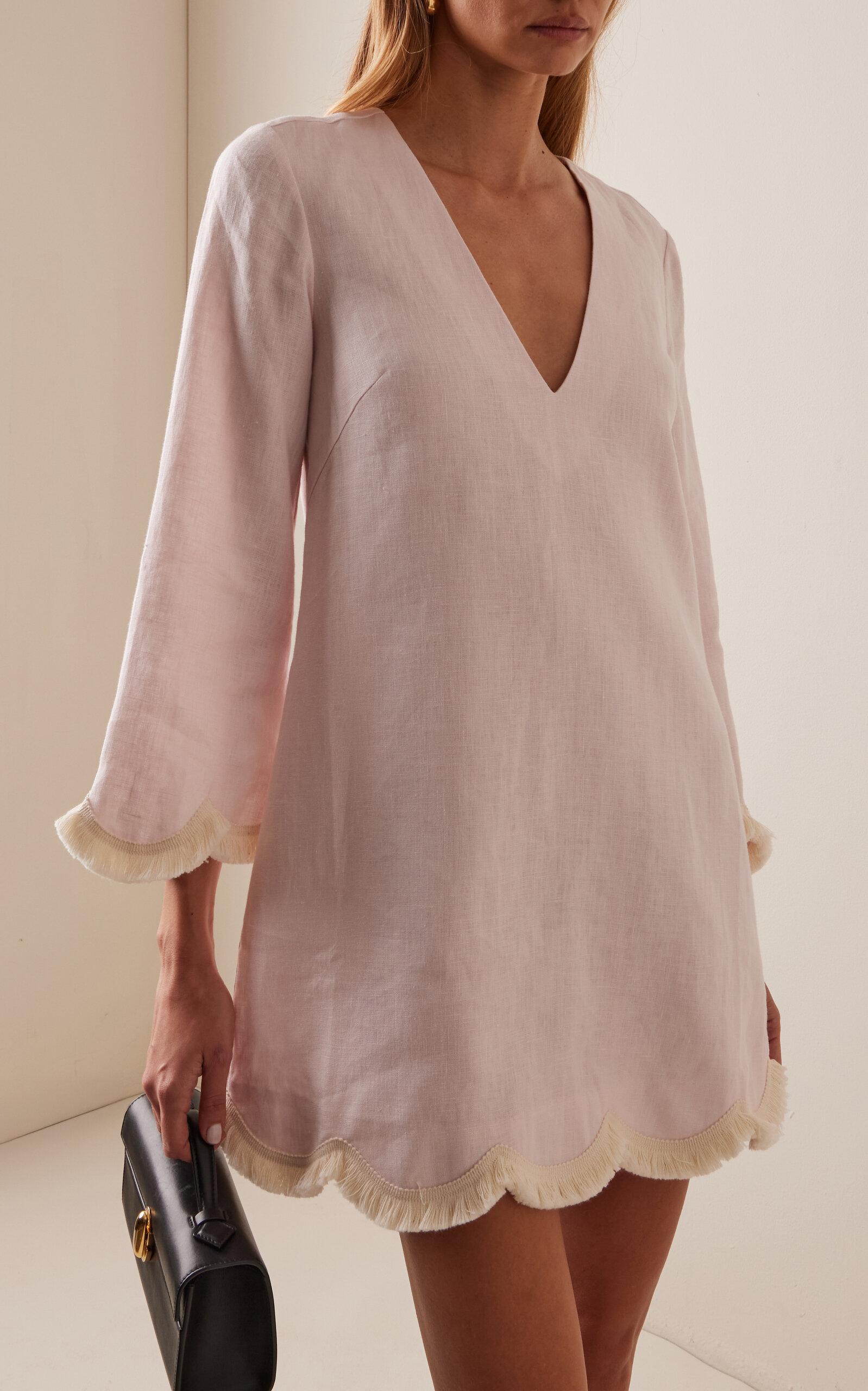 posse pink linen dress POSSE Louisa Mini Dress