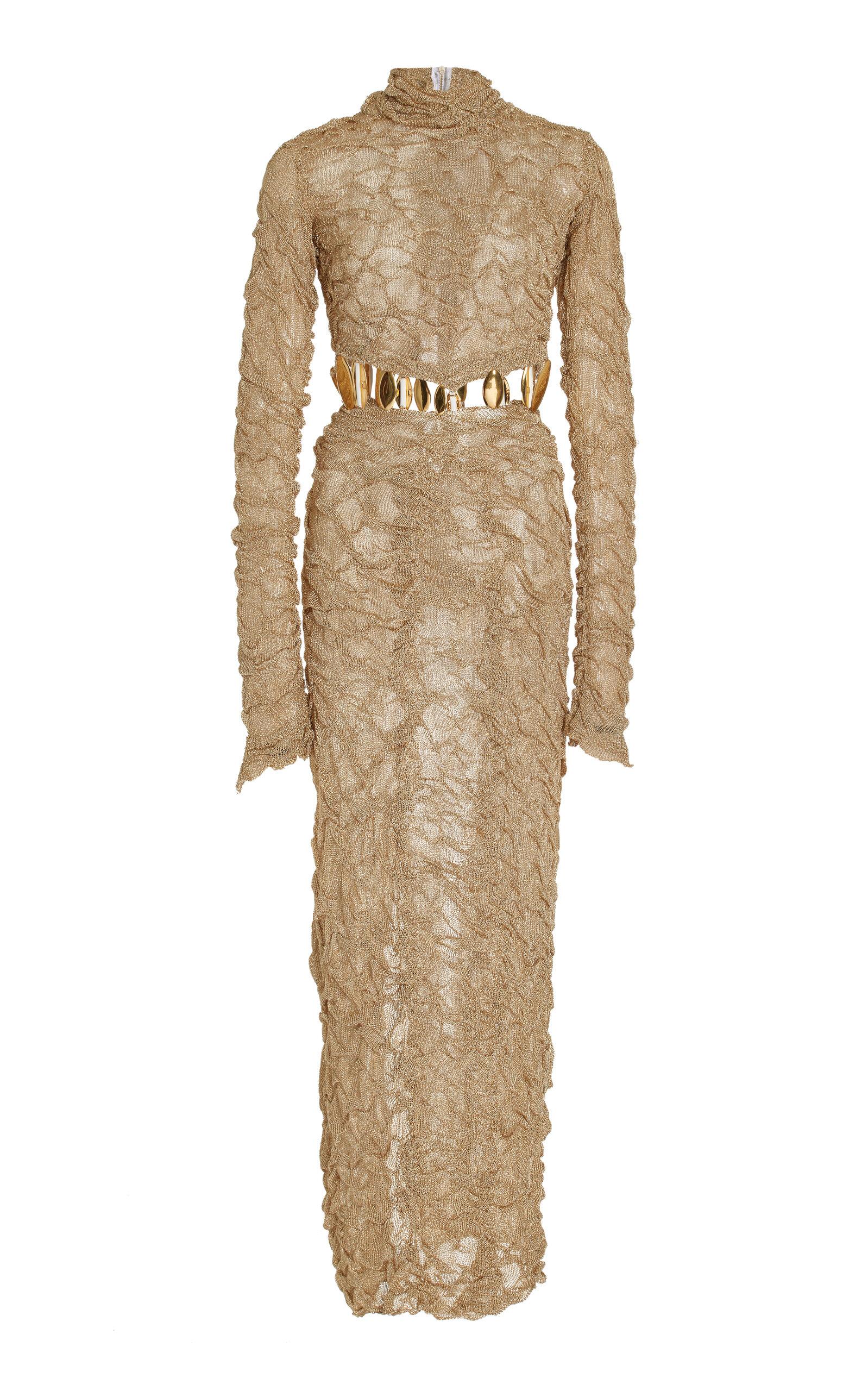 Jonathan Simkhai Karissa Textured Mesh Maxi Dress in Natural | Lyst