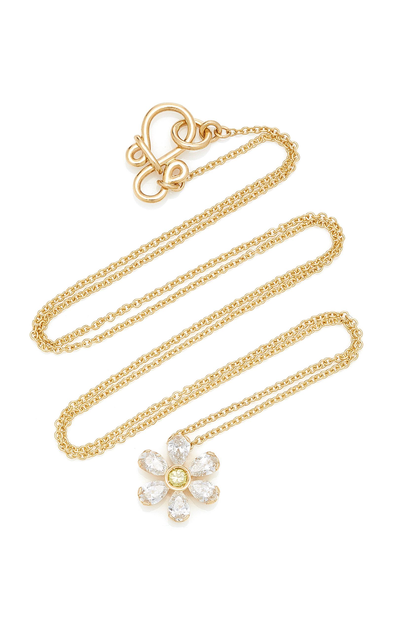 Sophie Bille Brahe Canary Marguerite 18k Gold Diamond Necklace in ...