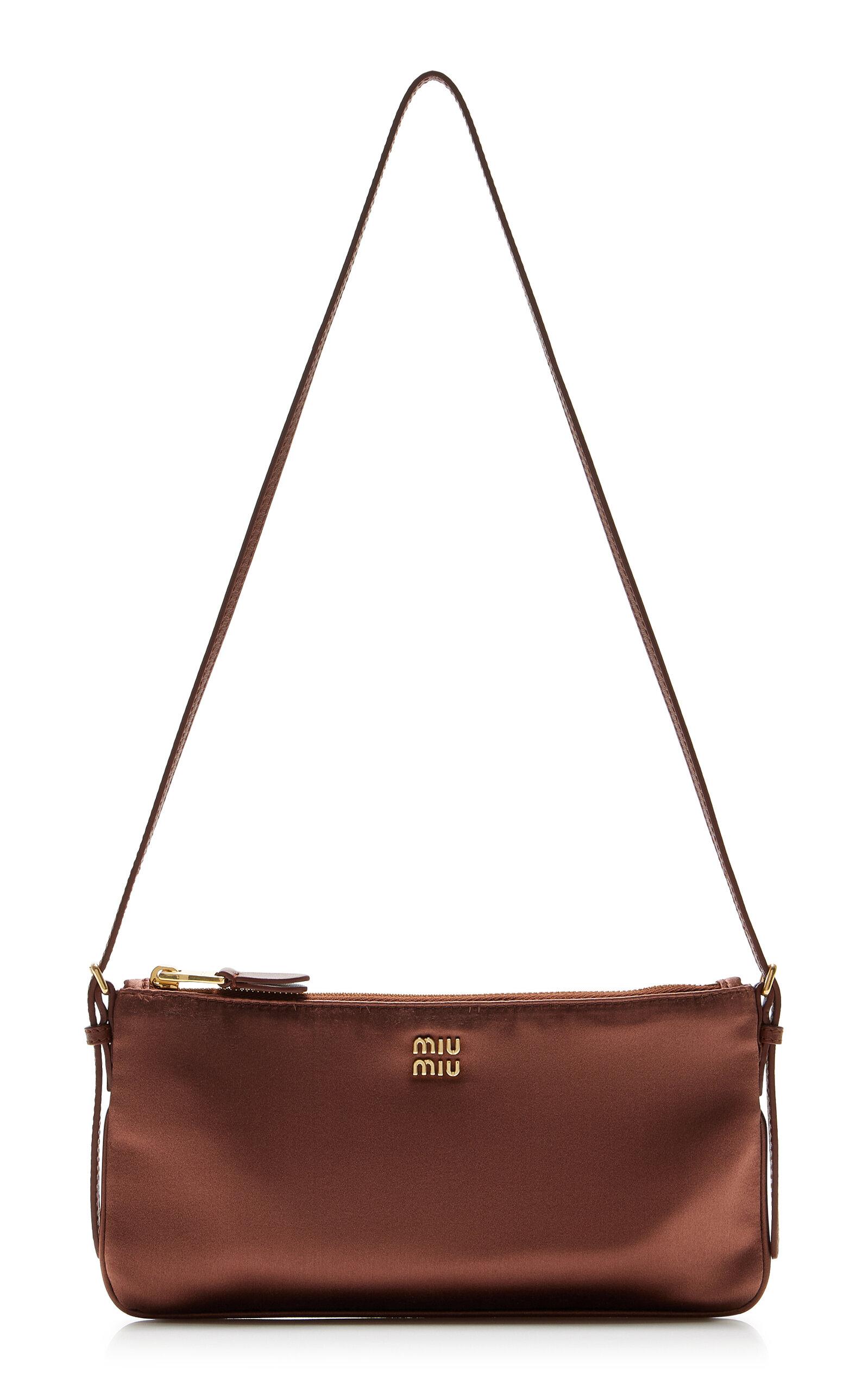 Miu Miu Satin Mini Pouch in Red | Lyst