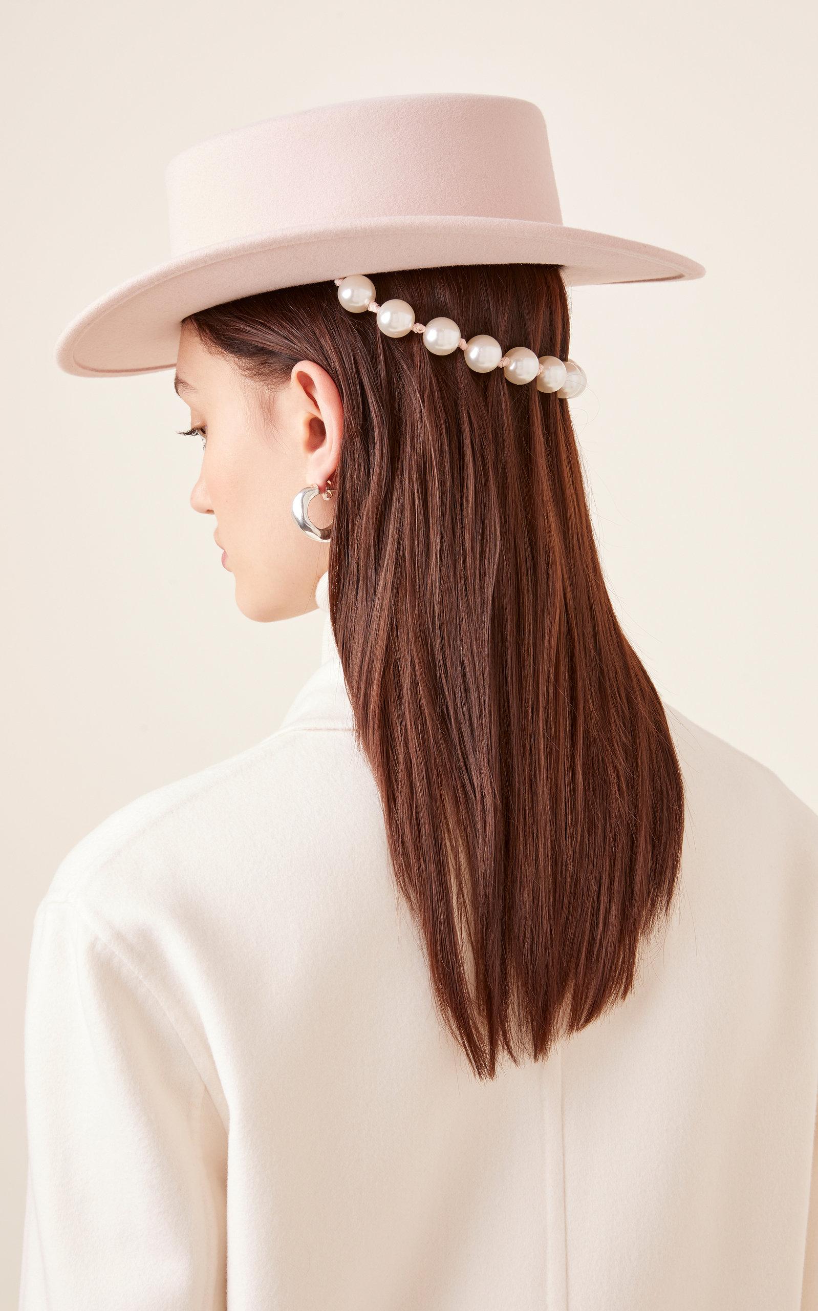 Maison Michel Kiki Felt Hat With Faux 