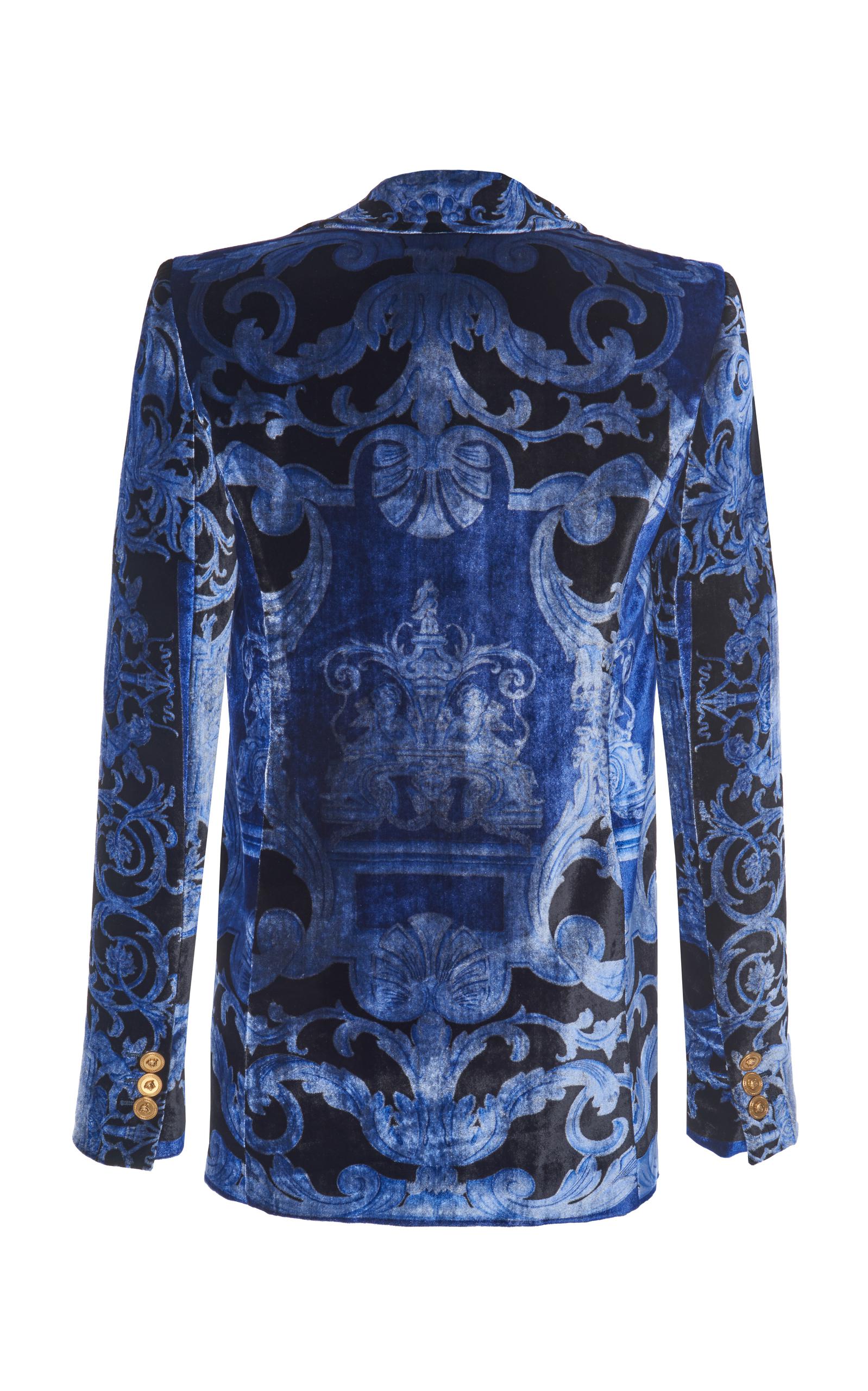 Versace Velvet Jacket in Blue Lyst