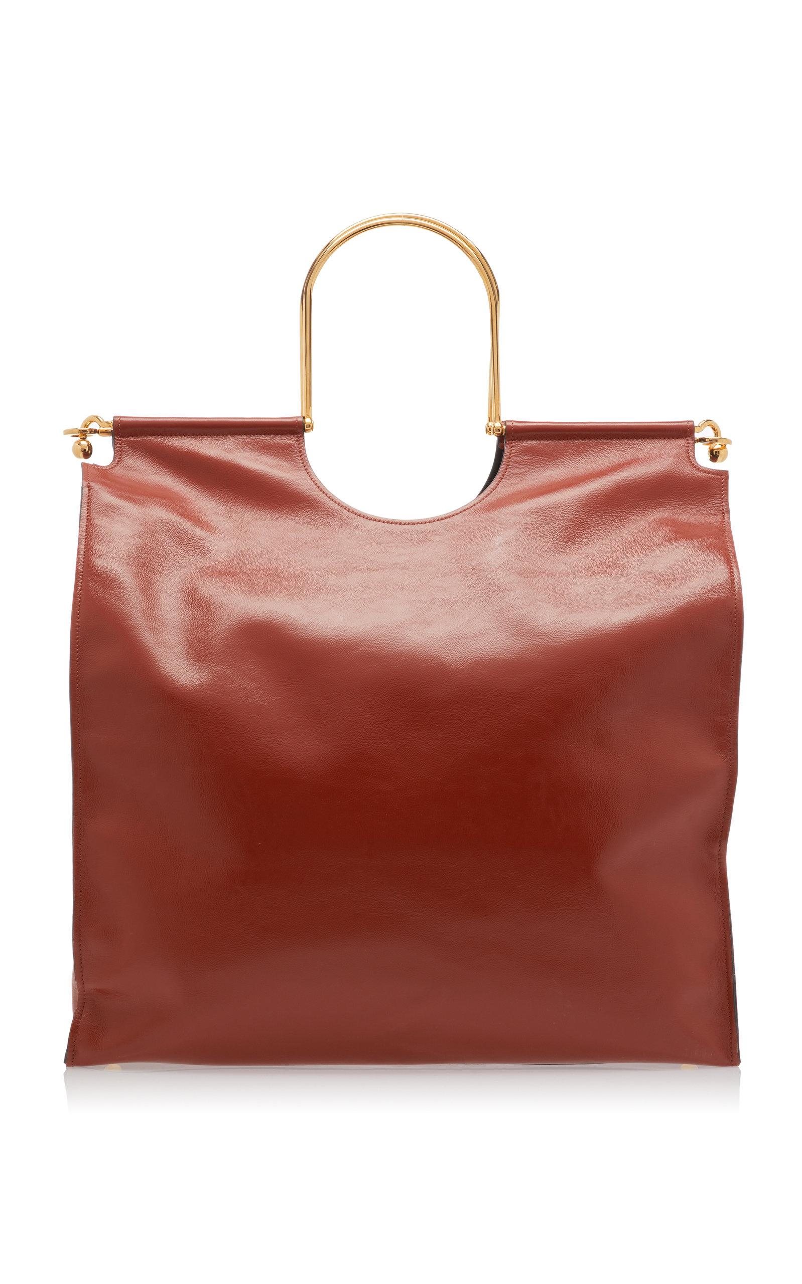 square leather tote