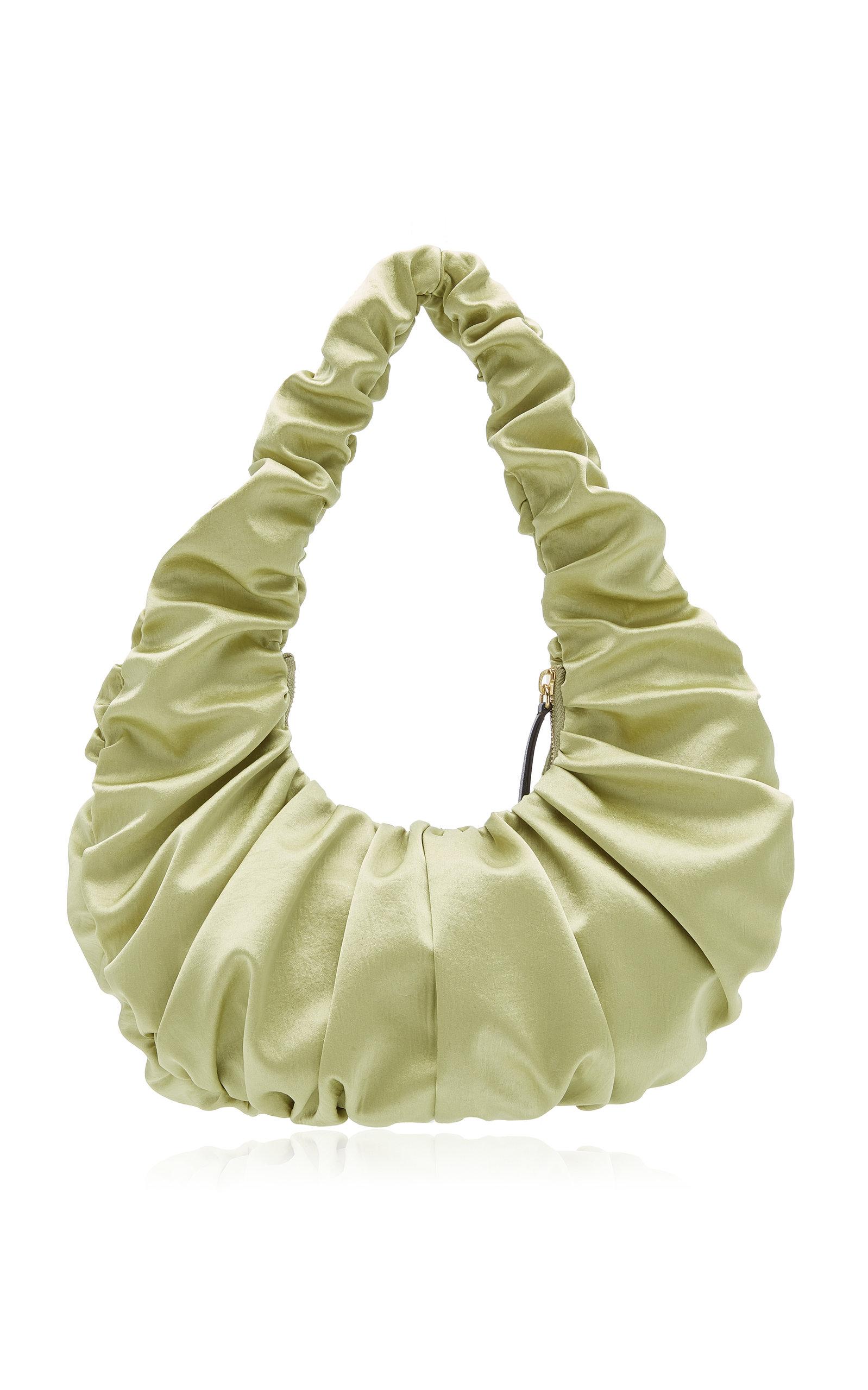 Nanushka Anja Ruched Baguette Shoulder Bag in Green | Lyst