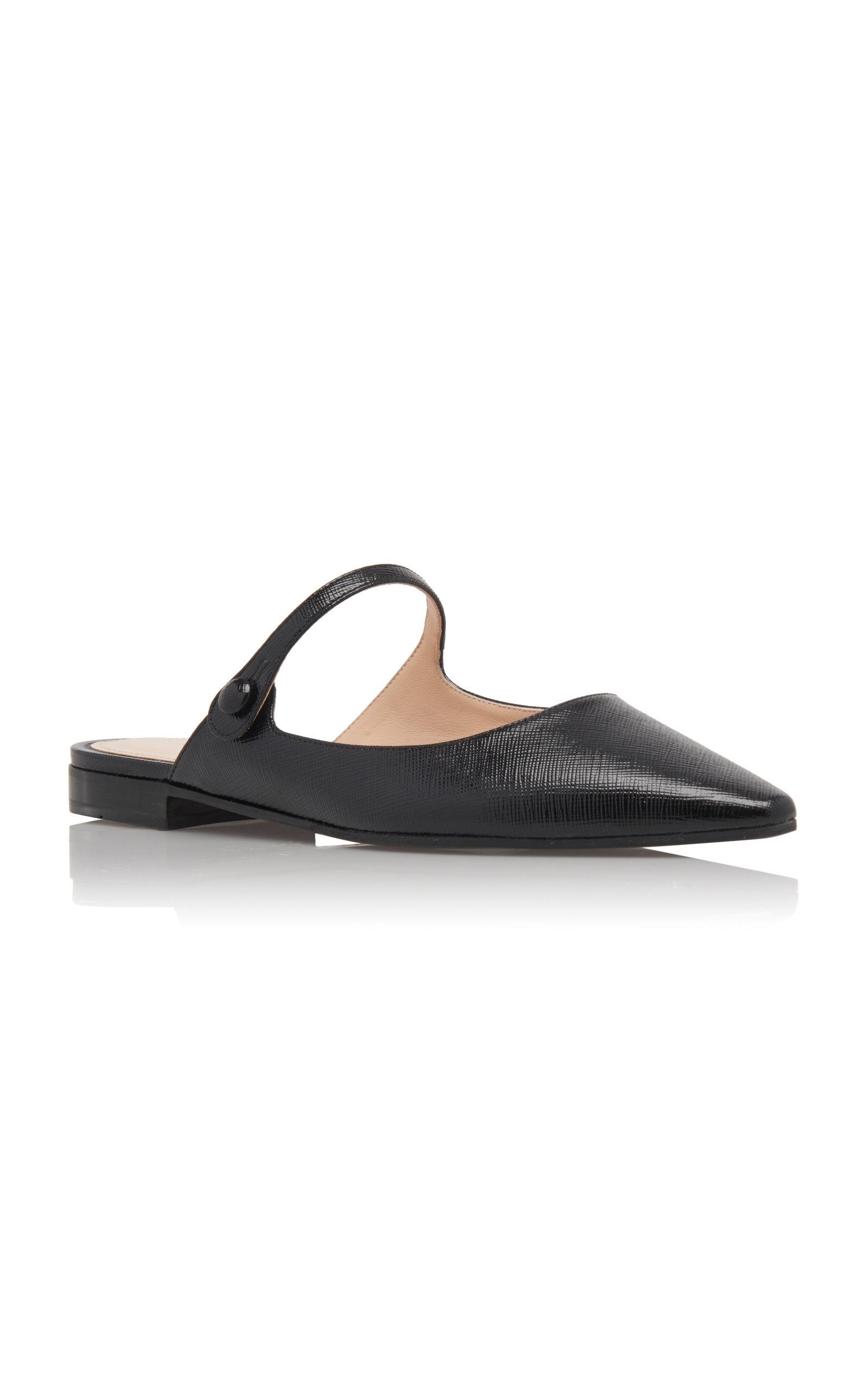 Prada Leather Mary Jane Mules in Black | Lyst