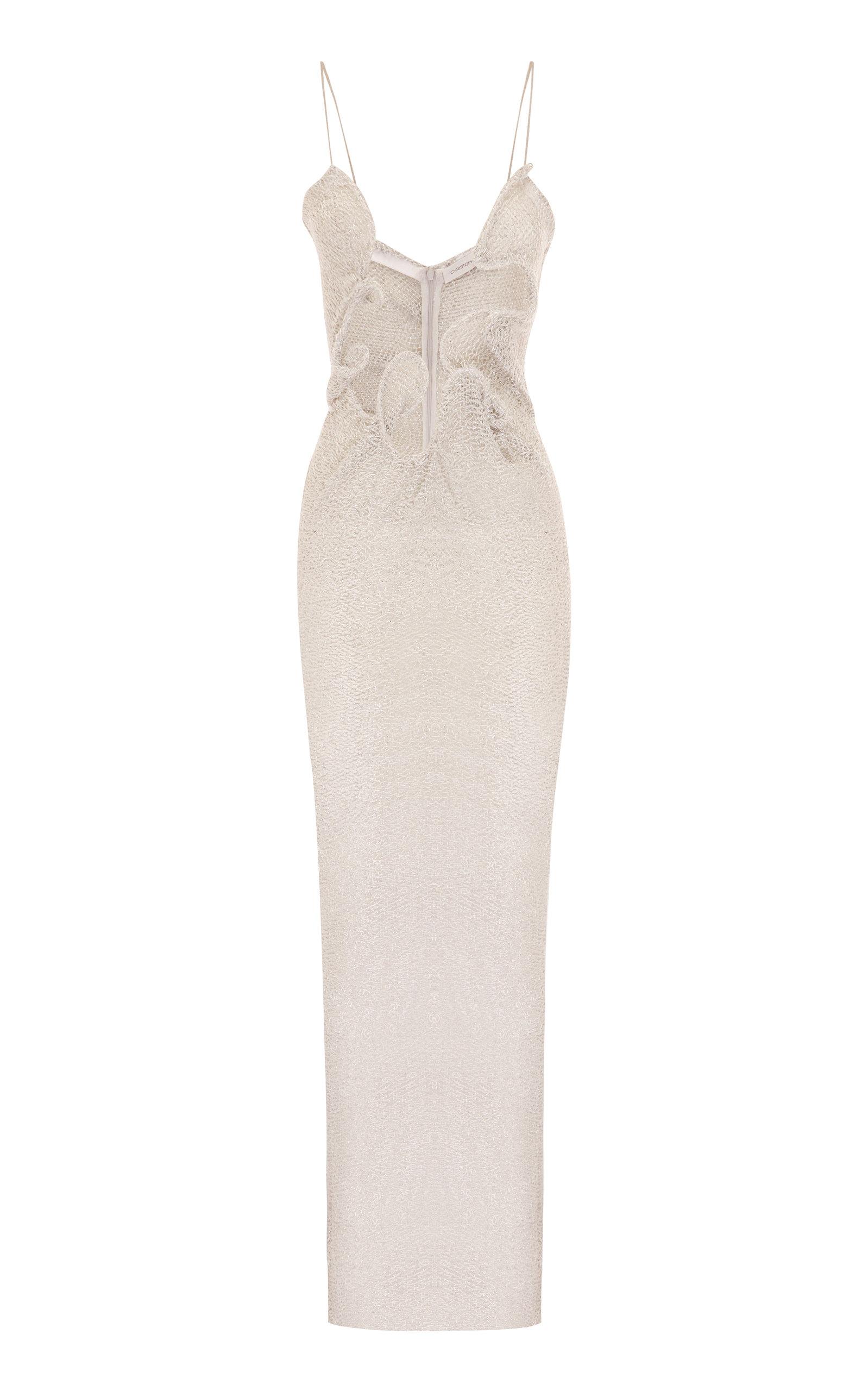 Christopher Esber Denim Venus Sequined Maxi Dress in Metallic (White ...