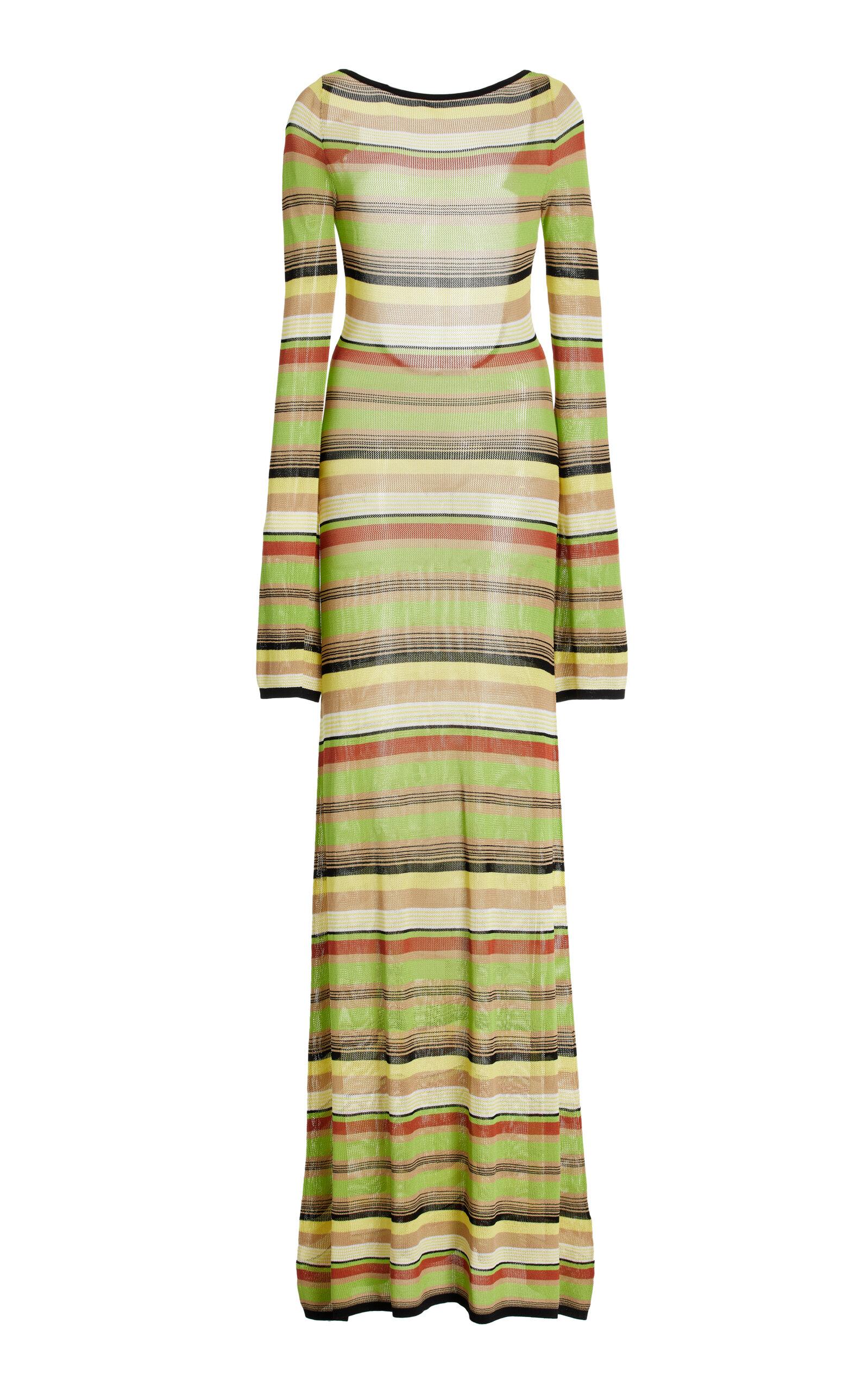SIR. Coastline Open-Back Striped Maxi Dress in Green | Lyst