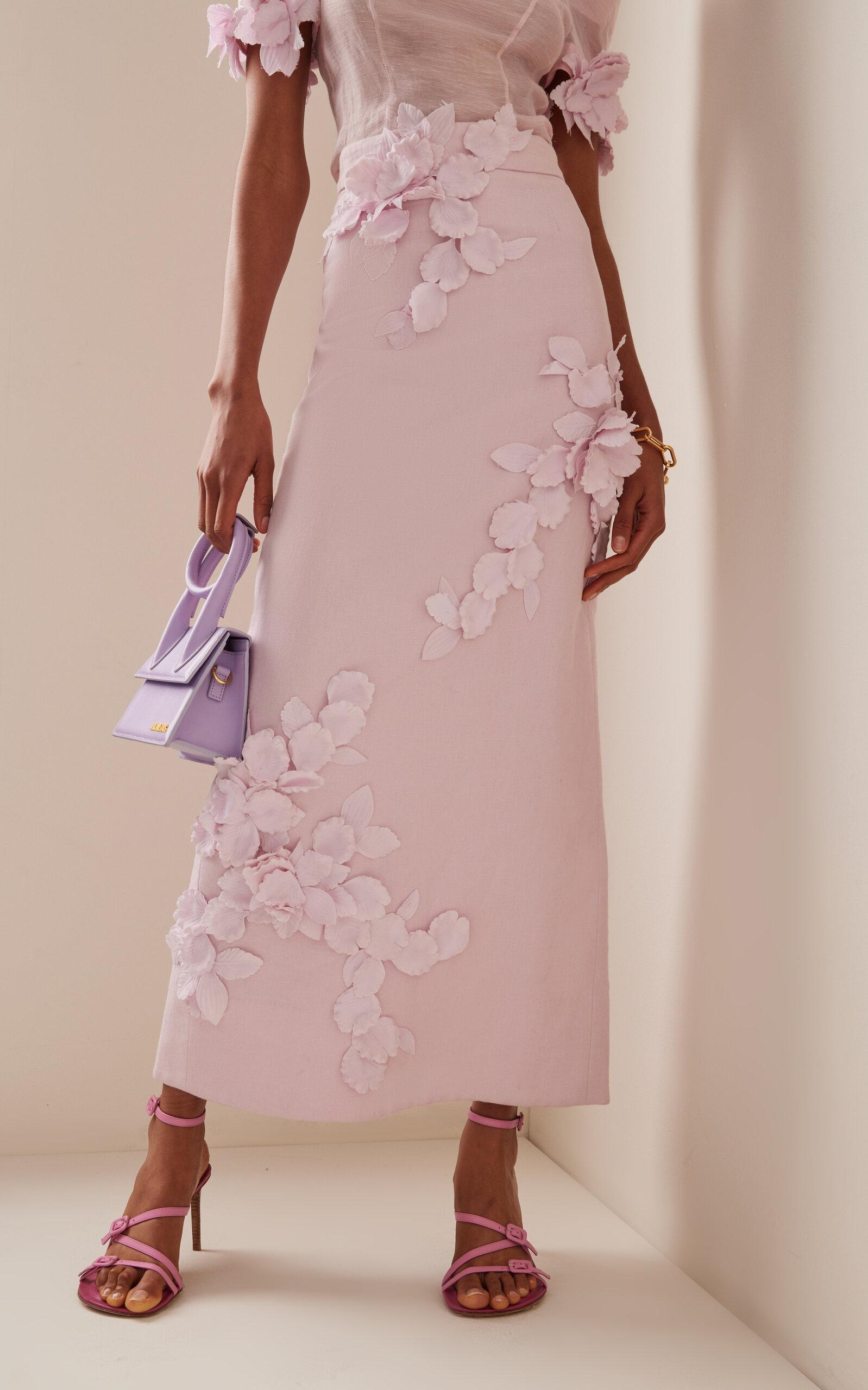 open lace back dress Pink Palm Lexi Billow Long Dress