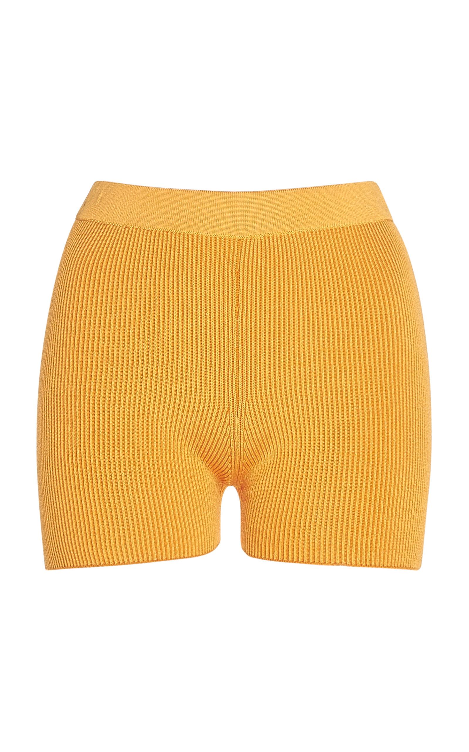 Jacquemus Wool Arancia Ribbed-knit Shorts in Orange | Lyst