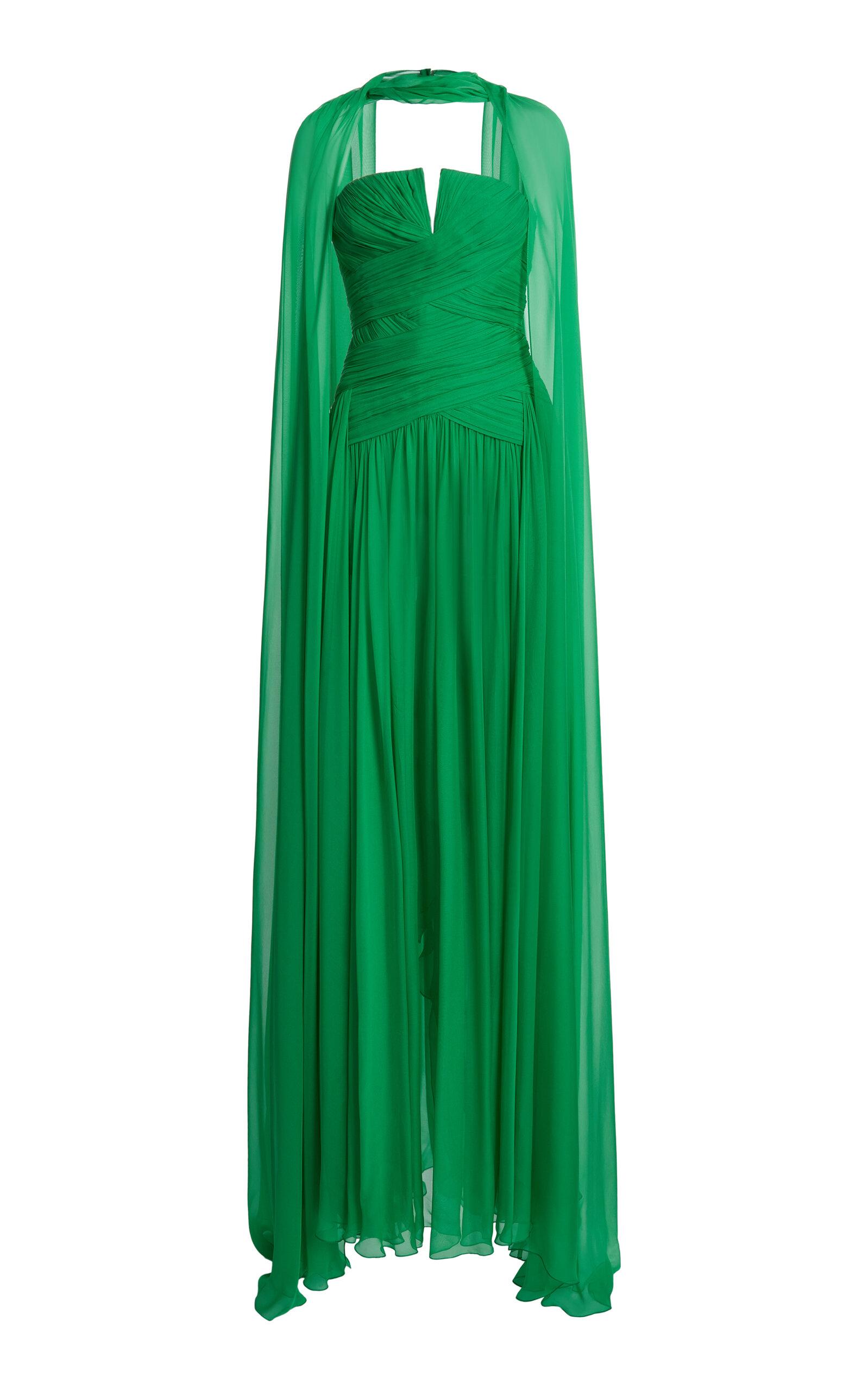 パーティードレス Murad SDR24038EMSE007 Dresses Zuhair Green Zuhair Murad Dark Green One Shoulder Green Satin Prom Dress