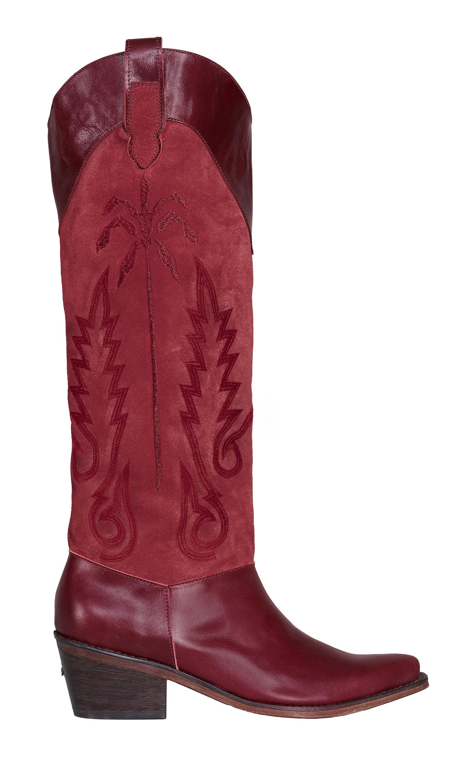 Johanna Ortiz Edge Of The World Leather Western Boots in Red | Lyst