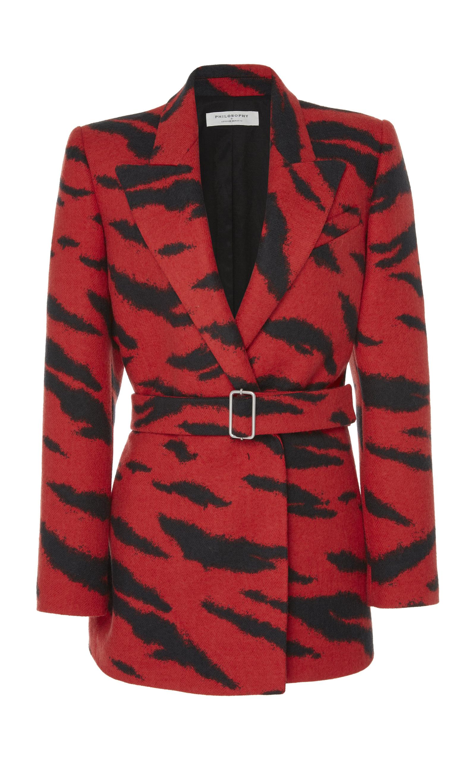 red pattern blazer