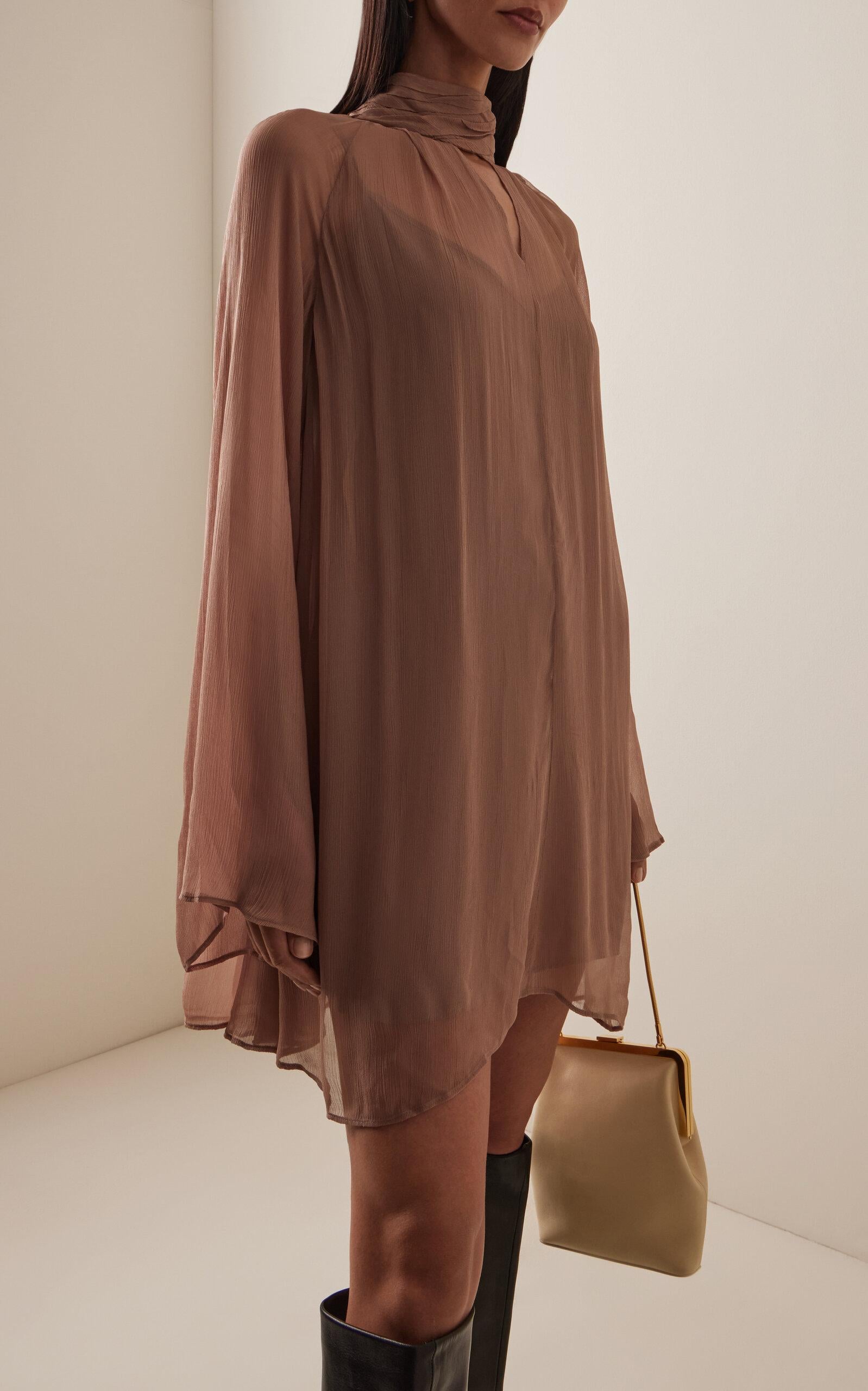staud esther chiffon mini dress Staud Esther Mini Dress Syrah