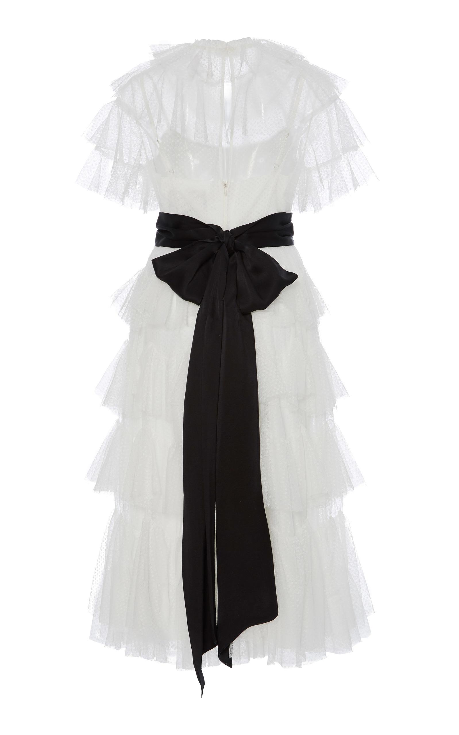 needle & thread scallop tulle midi dress