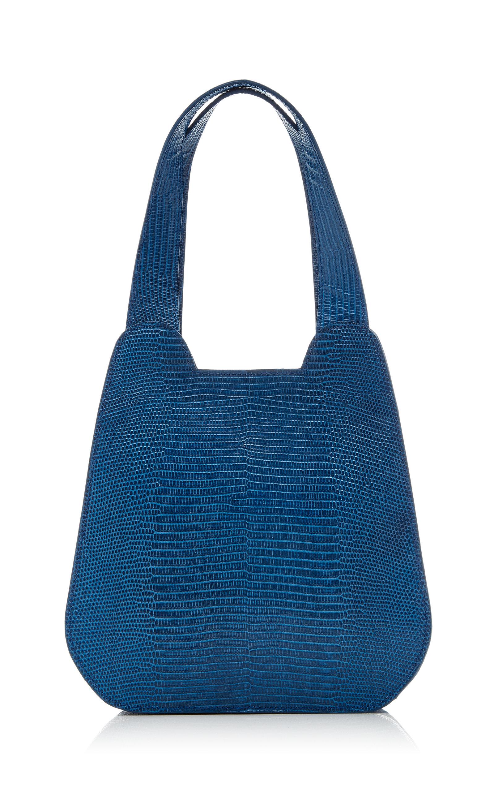 Tl-180 Anouk Lizard-effect Leather Tote in Turquoise (Blue 