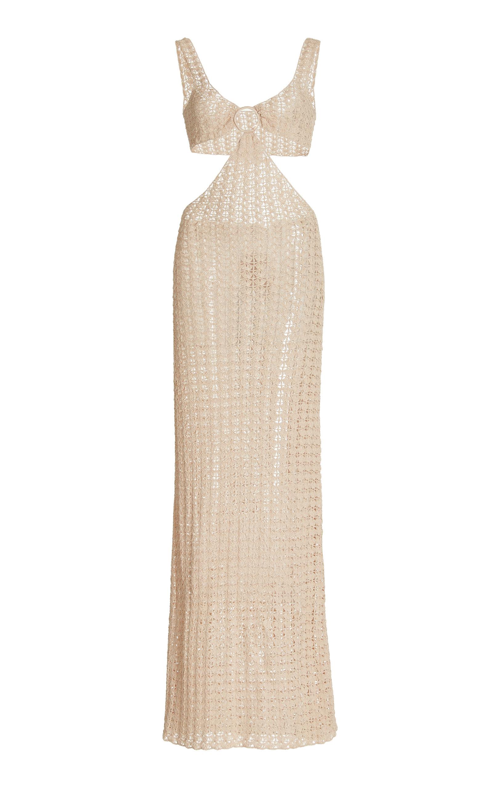 Cult Gaia Tyra Cutout Crochet-knit Maxi Dress in White | Lyst