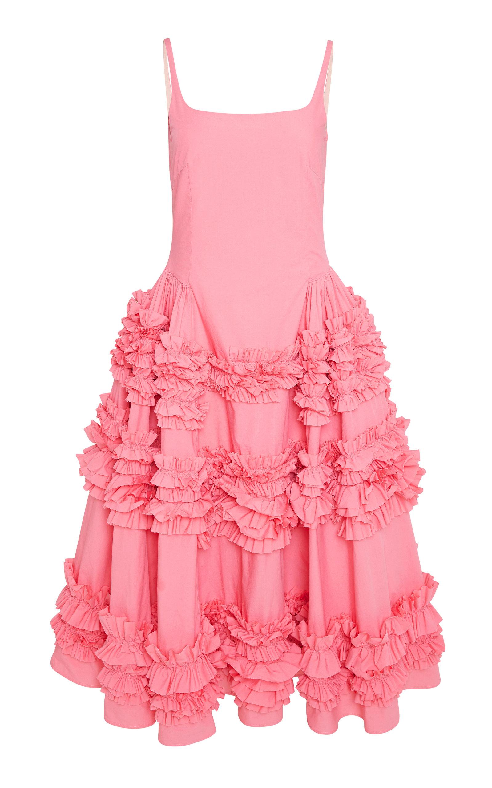 Molly Goddard Angie Frilled Cotton Midi 