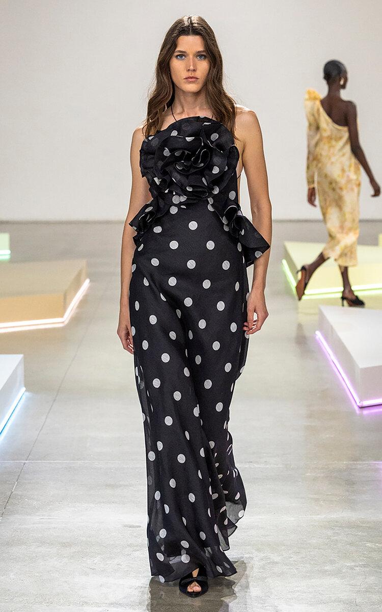 Zimmermann Crush Rosette Polka-Dot Linen-Silk Maxi Dress in
