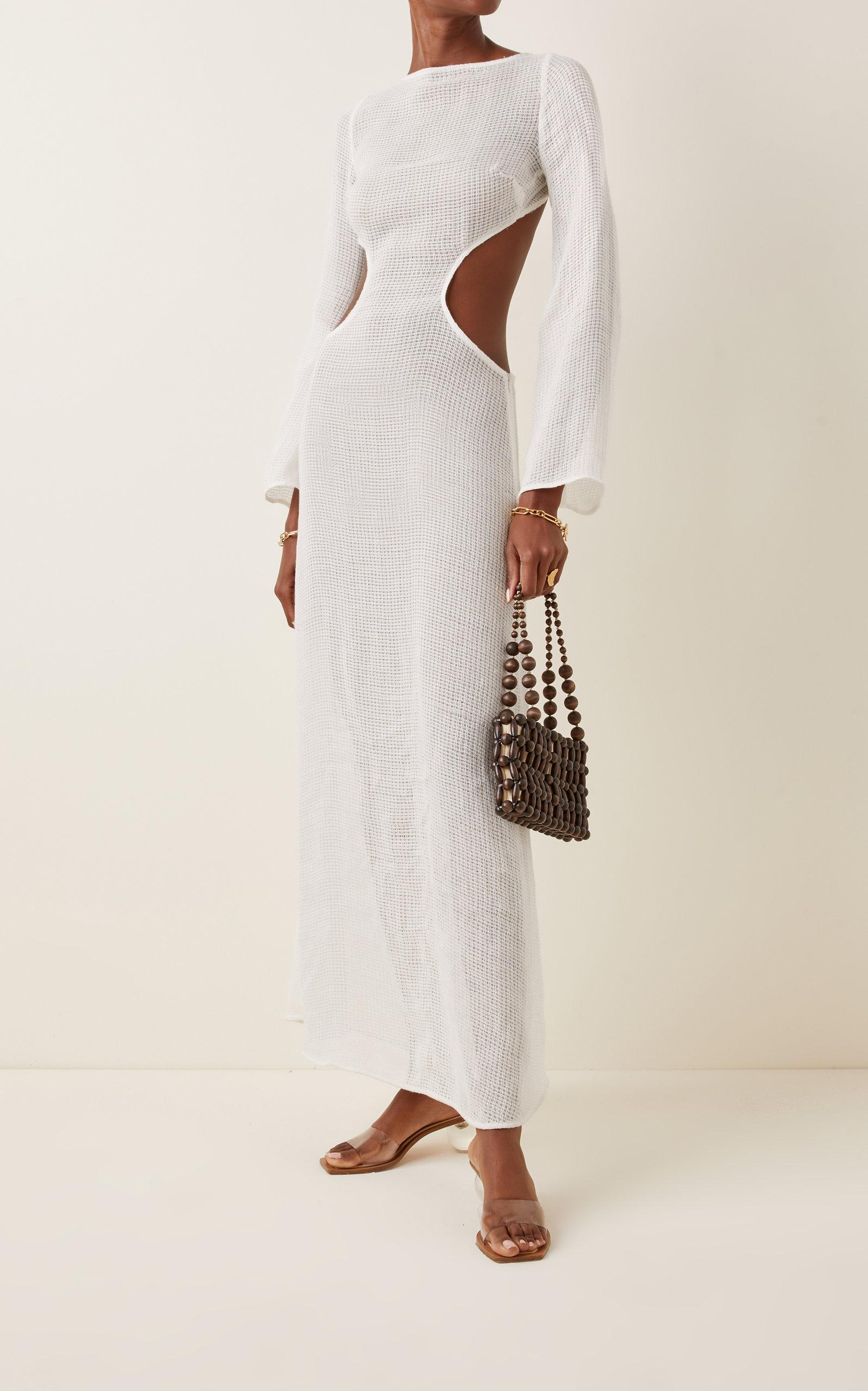 Cult Gaia Kamira Cotton-mesh Cover-up Dress in White | Lyst