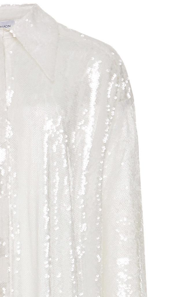 white sequin shirt
