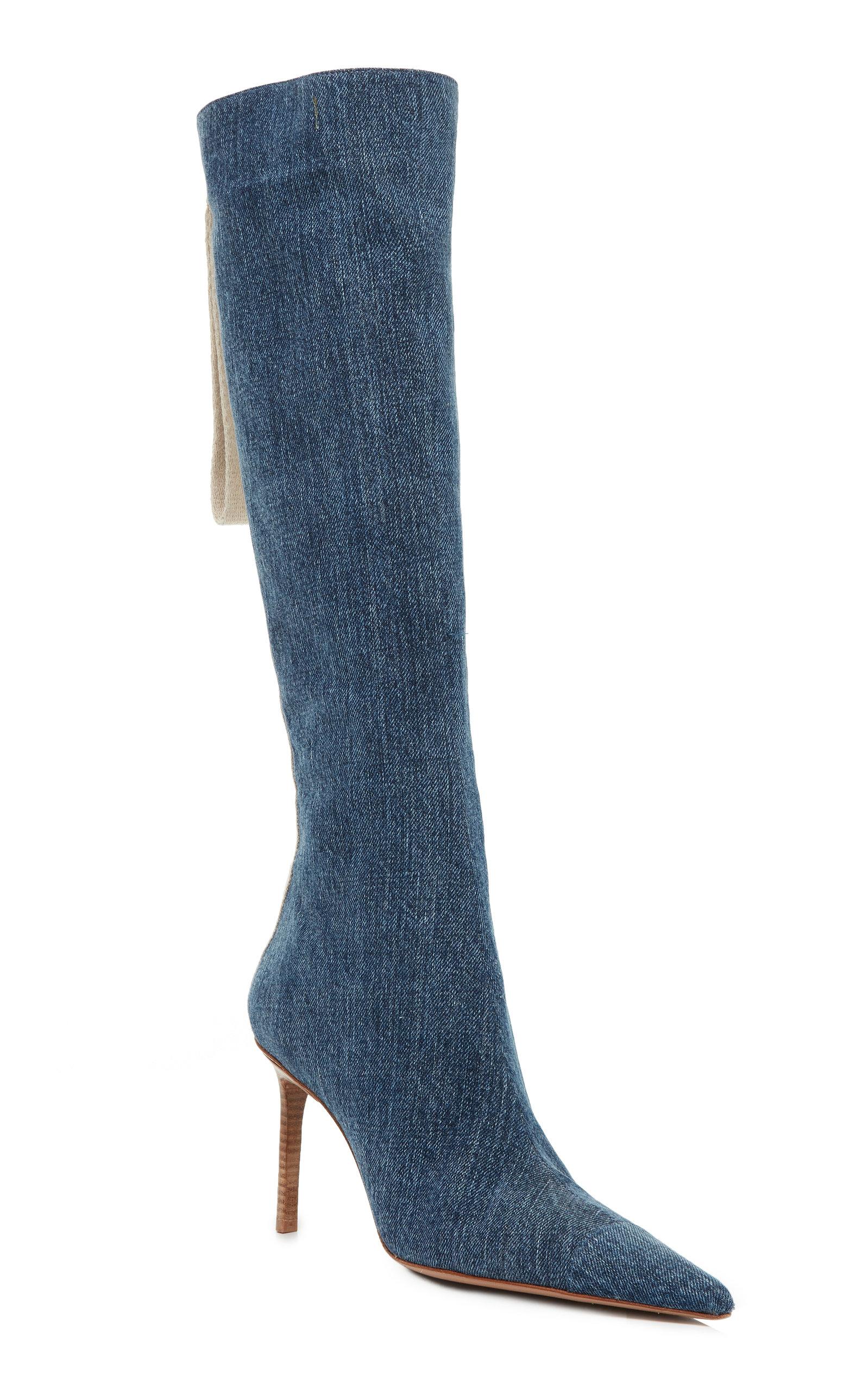 Jacquemus Cordao Denim Knee Boots in Blue Lyst