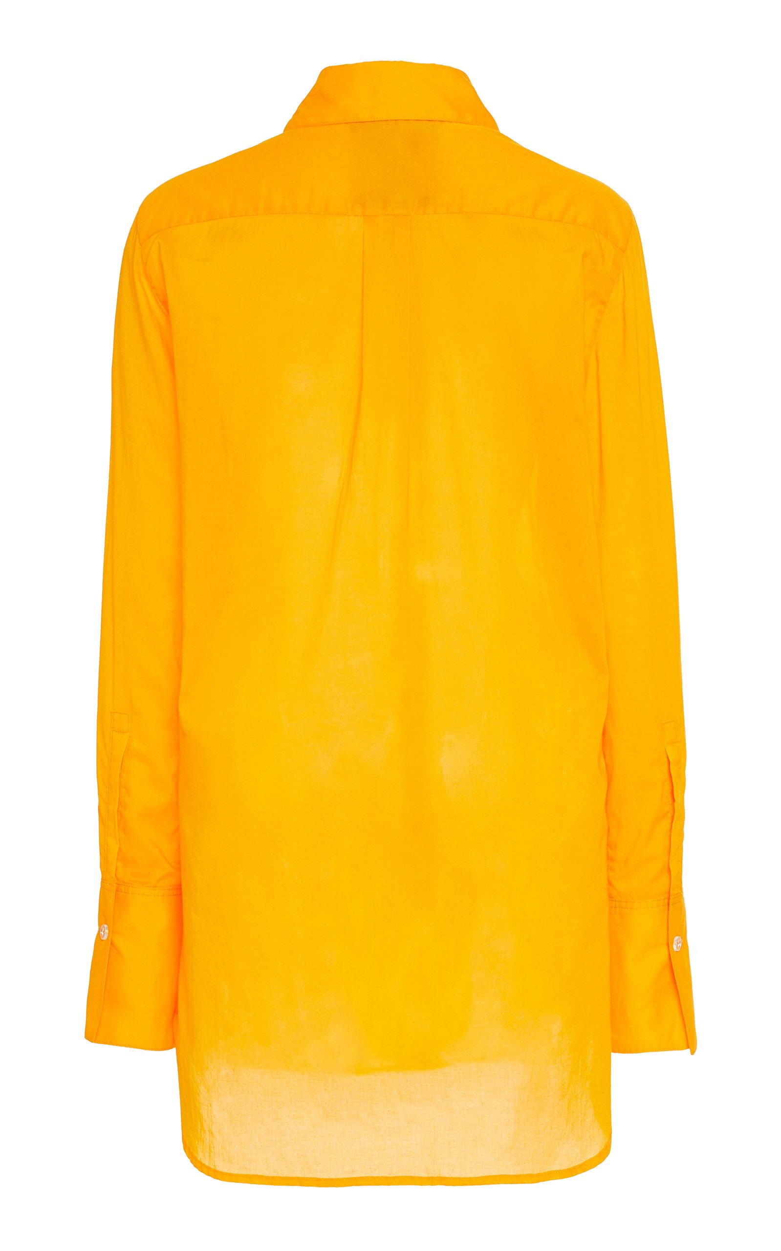 Simon Miller Rowena Cotton Button Down Shirt In Orange Lyst