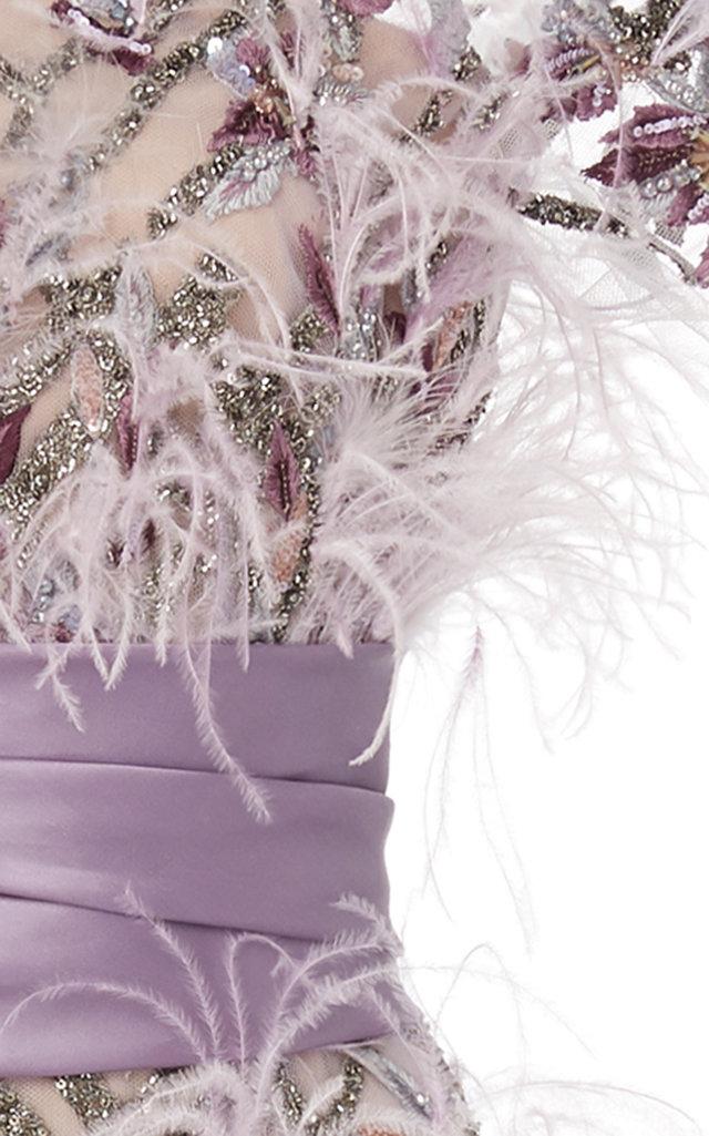 Crystal and Ostrich Feather Embellished Party Gown – Suits and Tutu's