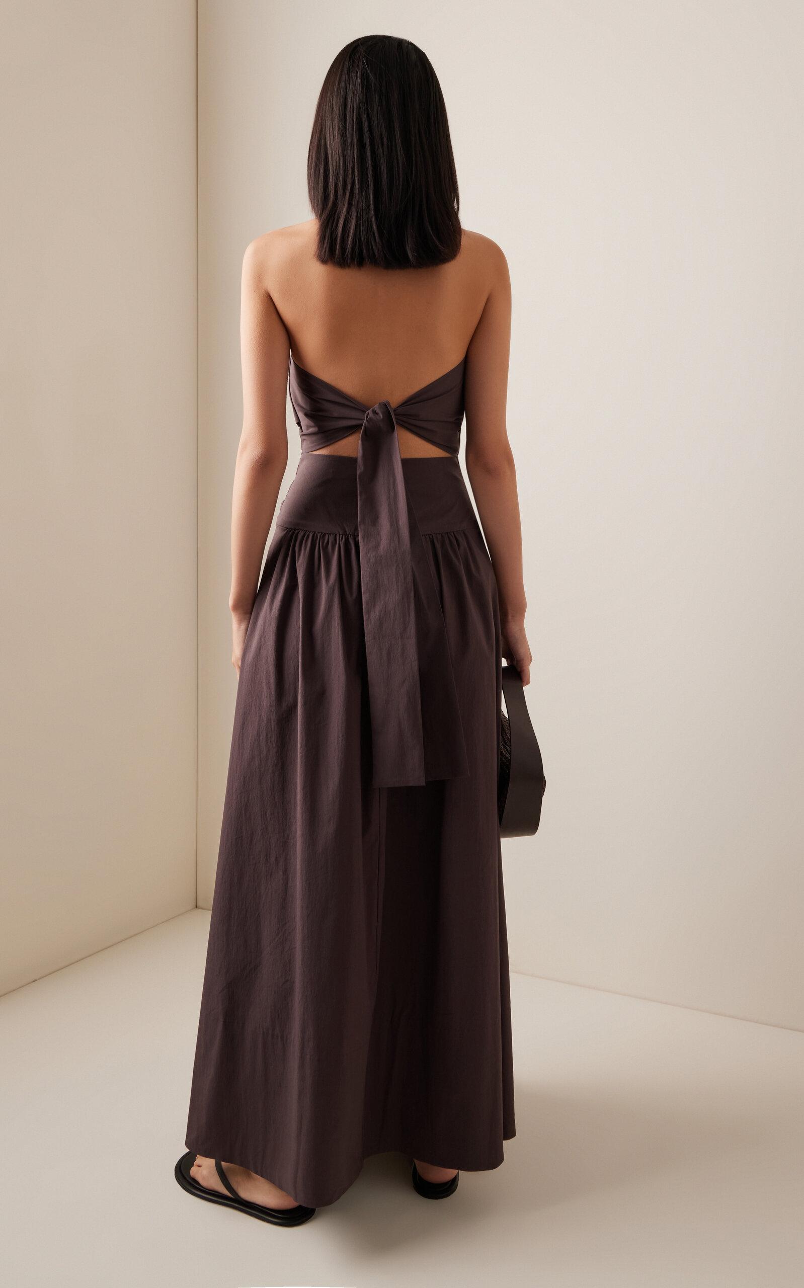 st agni brown dress Brown Polka Dot Dress | Brown and White Midi Dress main image 0